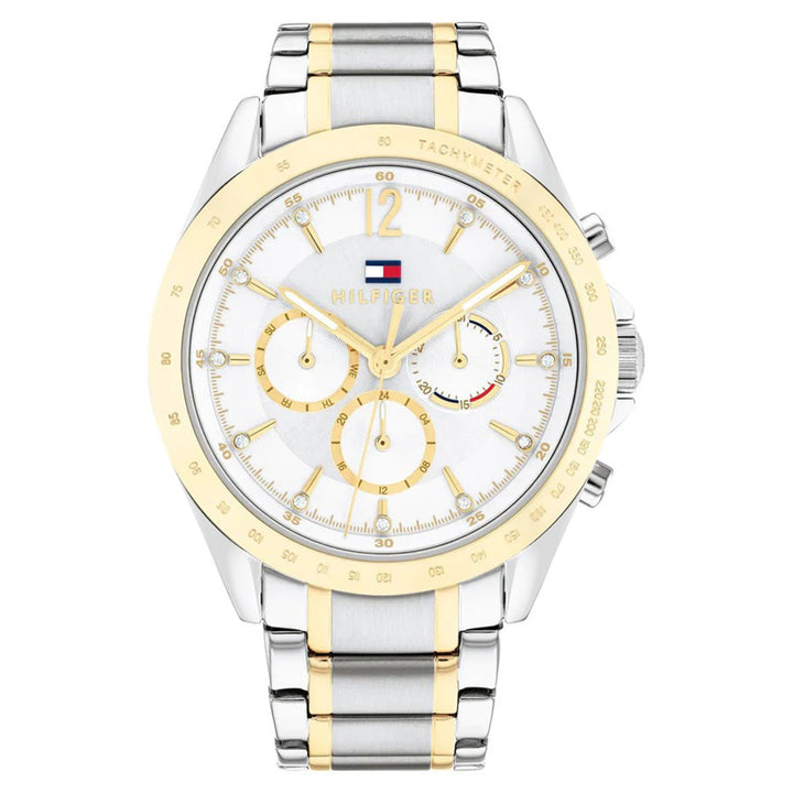 Tommy Hilfiger Two-Tone Steel Silver White Dial Multi-function Women's Watch - 1782555