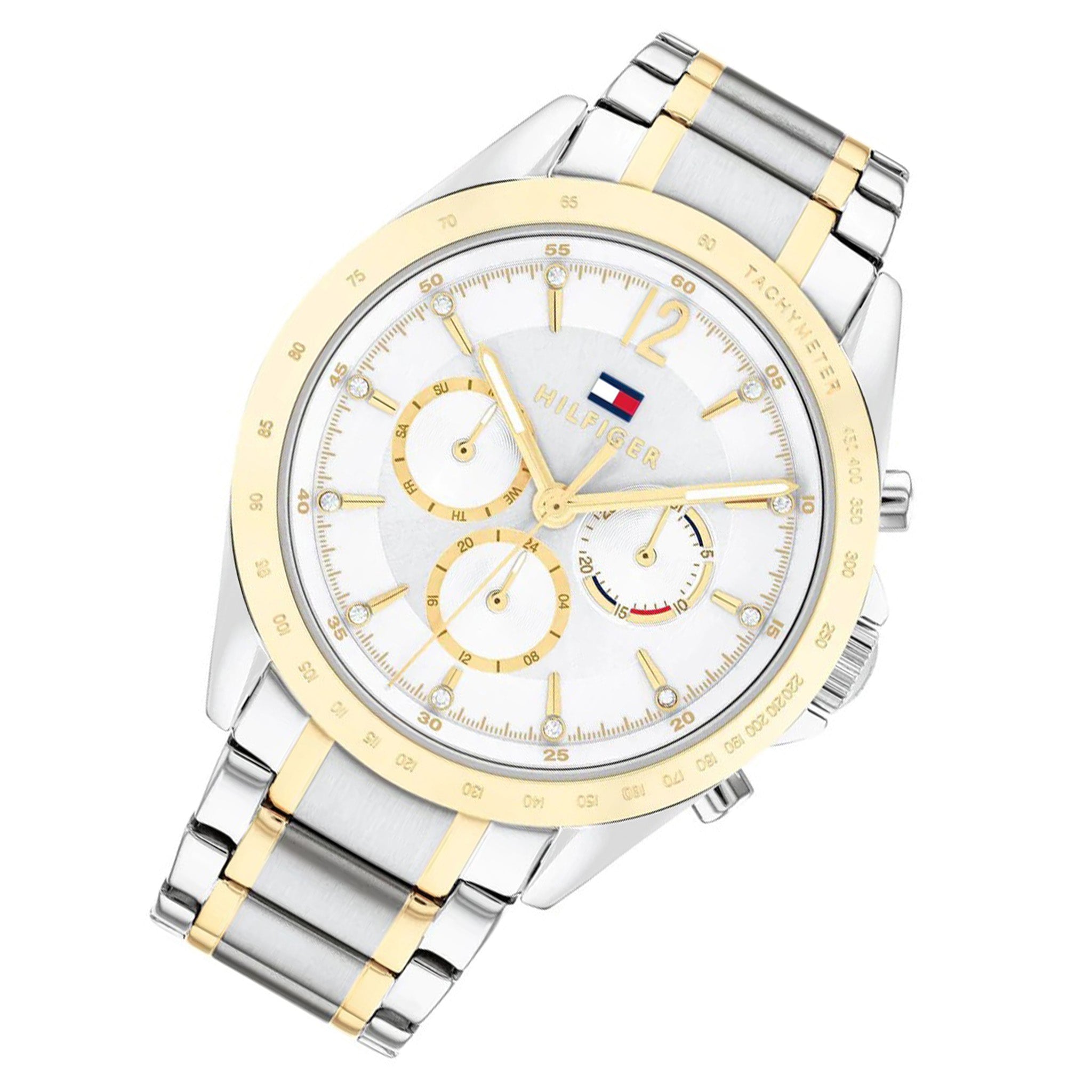Tommy Hilfiger Two-Tone Steel Silver White Dial Multi-function Women's Watch - 1782555