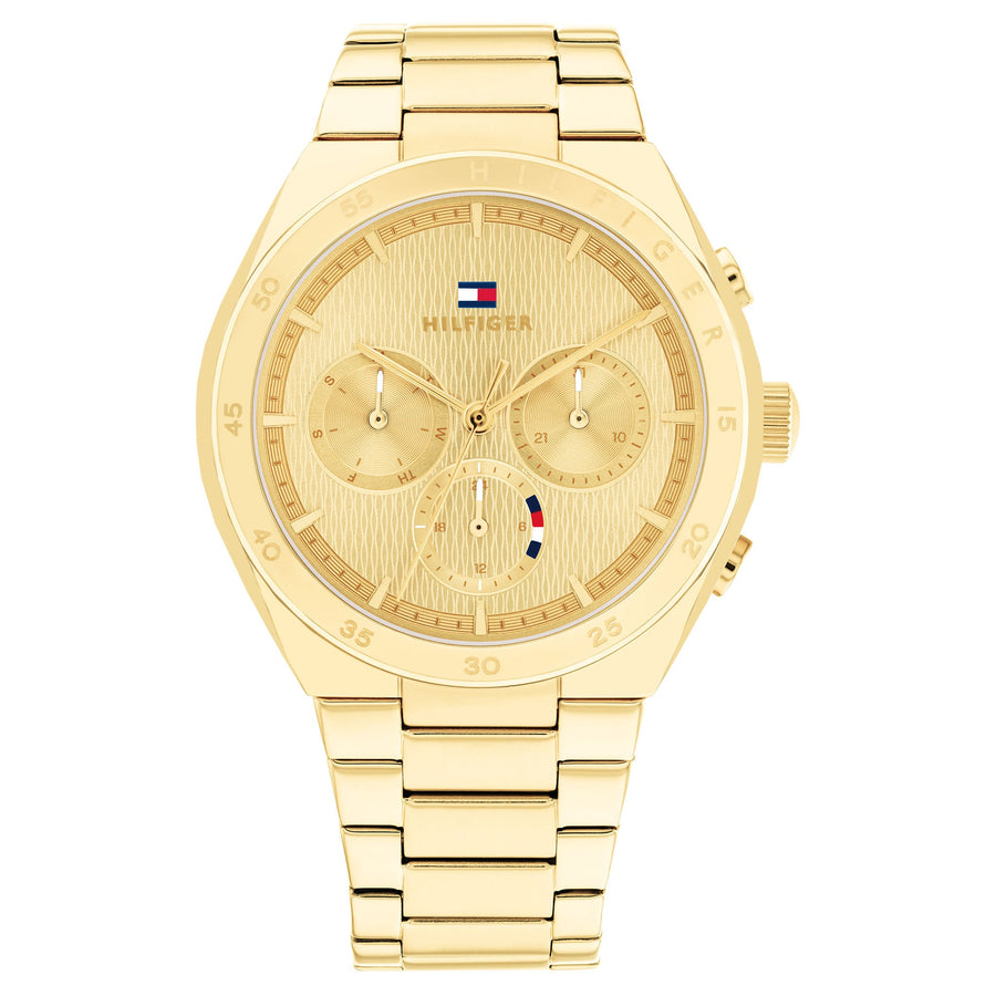 Tommy Hilfiger Gold Steel Light Champagne Dial Multi-function Women's Watch - 1782575