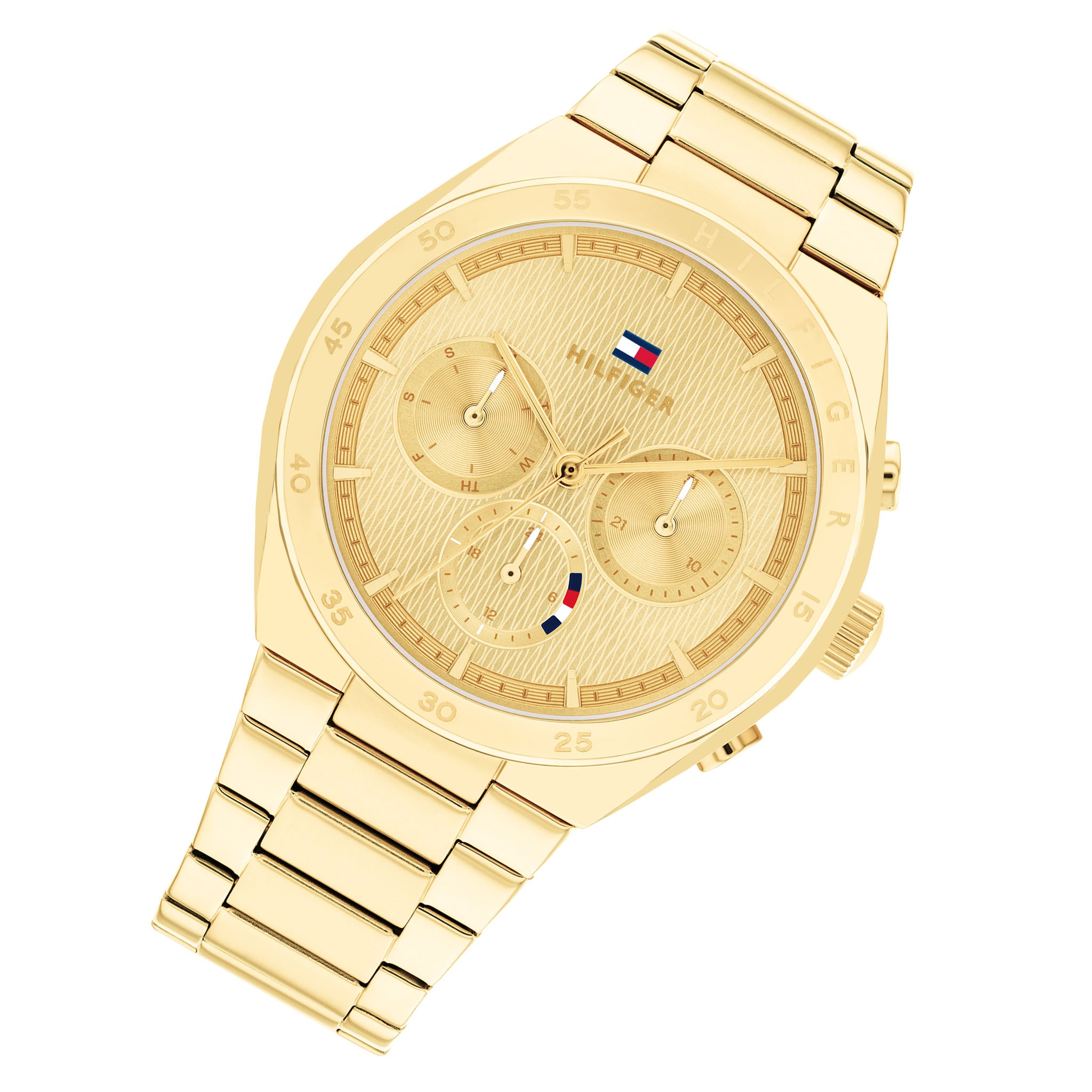 Tommy Hilfiger Gold Steel Light Champagne Dial Multi-function Women's Watch - 1782575