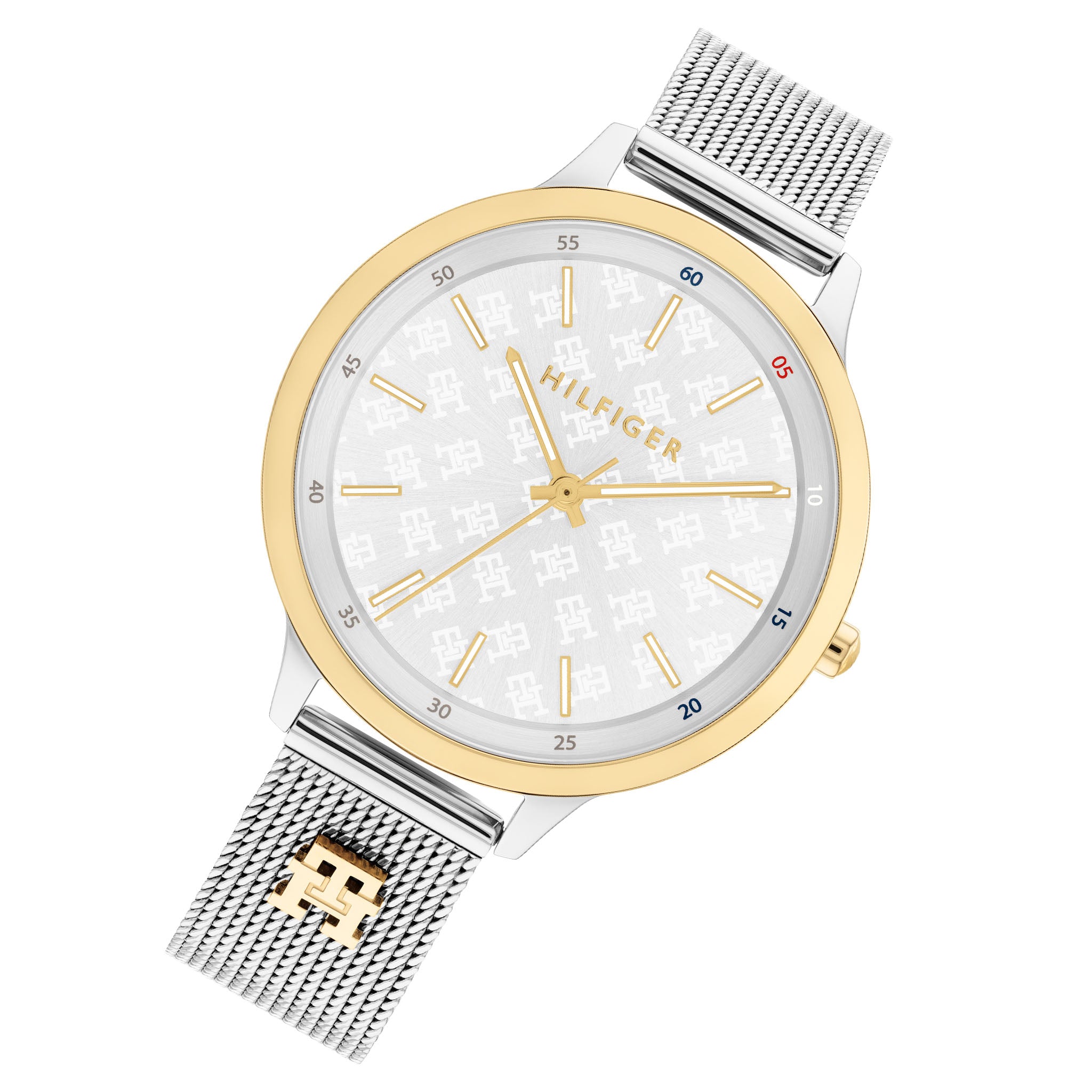 Tommy Hilfiger Steel Mesh Silver White Dial Slim Women's Watch - 1782586