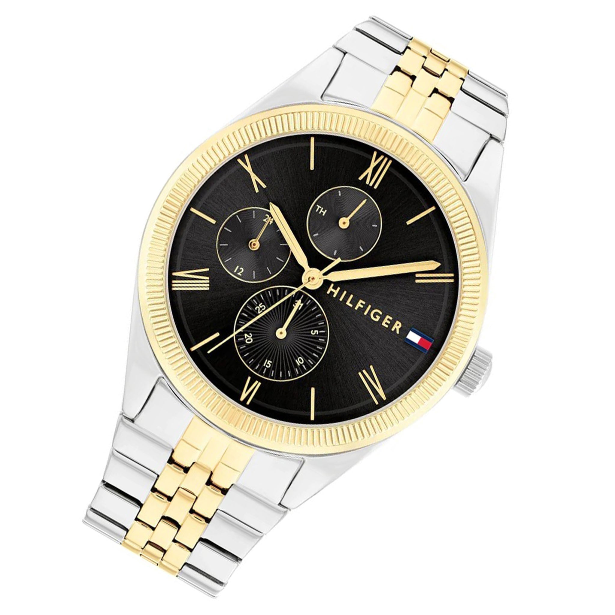 Tommy Hilfiger Two-Tone Steel Black Dial Multi-function Women's Watch - 1782591