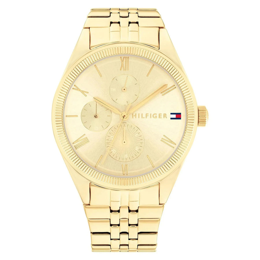 Tommy Hilfiger Gold Steel Light Champagne Dial Multi-function Women's Watch - 1782592