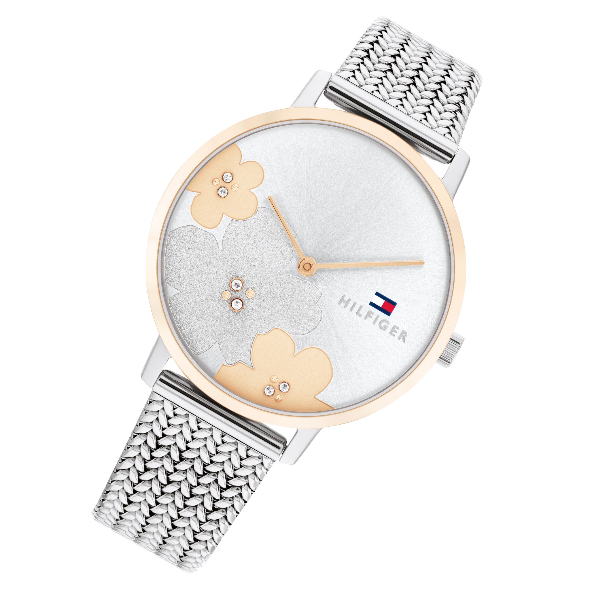 Tommy Hilfiger Steel Mesh Silver Dial Slim Women's Watch - 1782604
