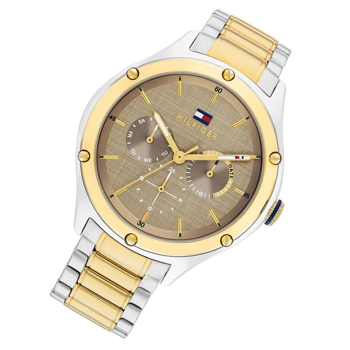 Tommy Hilfiger Two-Tone Steel Taupe Dial Multi-function Women's Watch - 1782658