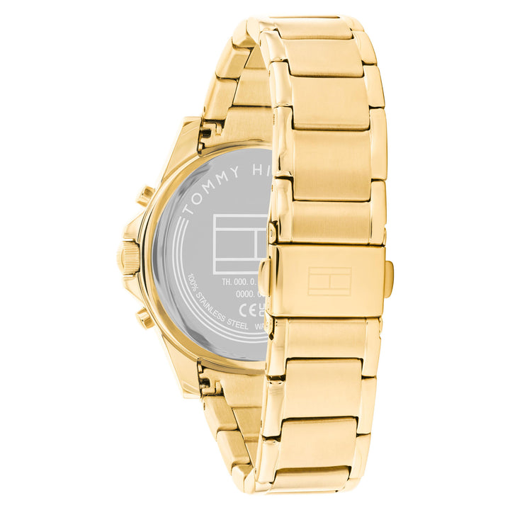 Tommy Hilfiger Gold Steel Black Dial Multi-function Women's Watch - 1782676
