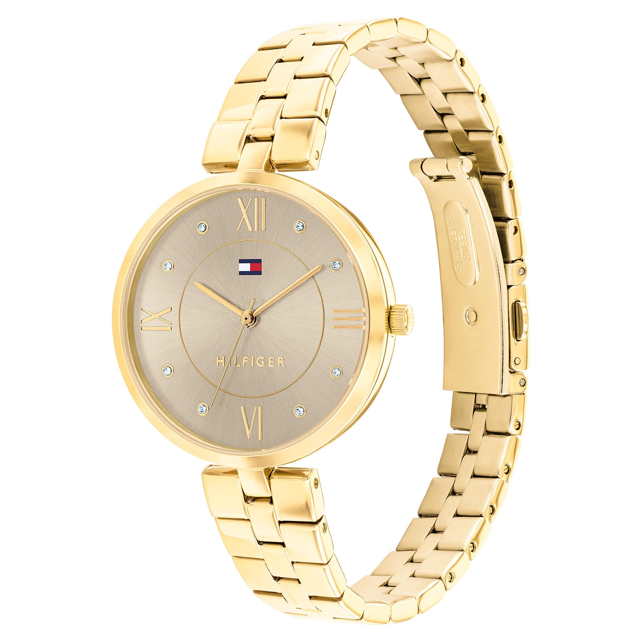 Tommy Hilfiger Gold Steel Grey Dial Women's Watch - 1782685