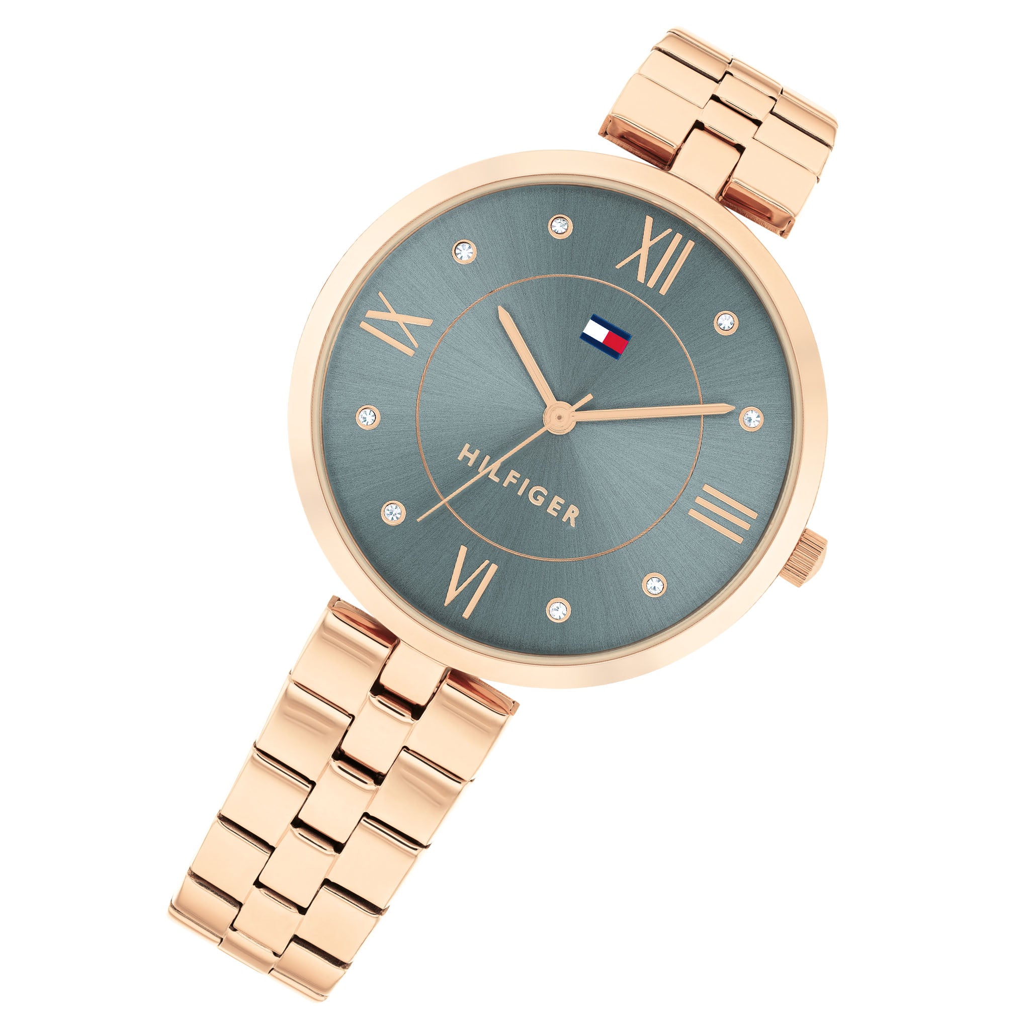 Tommy Hilfiger Rose Gold Steel Light Blue Dial Women's Watch - 1782686