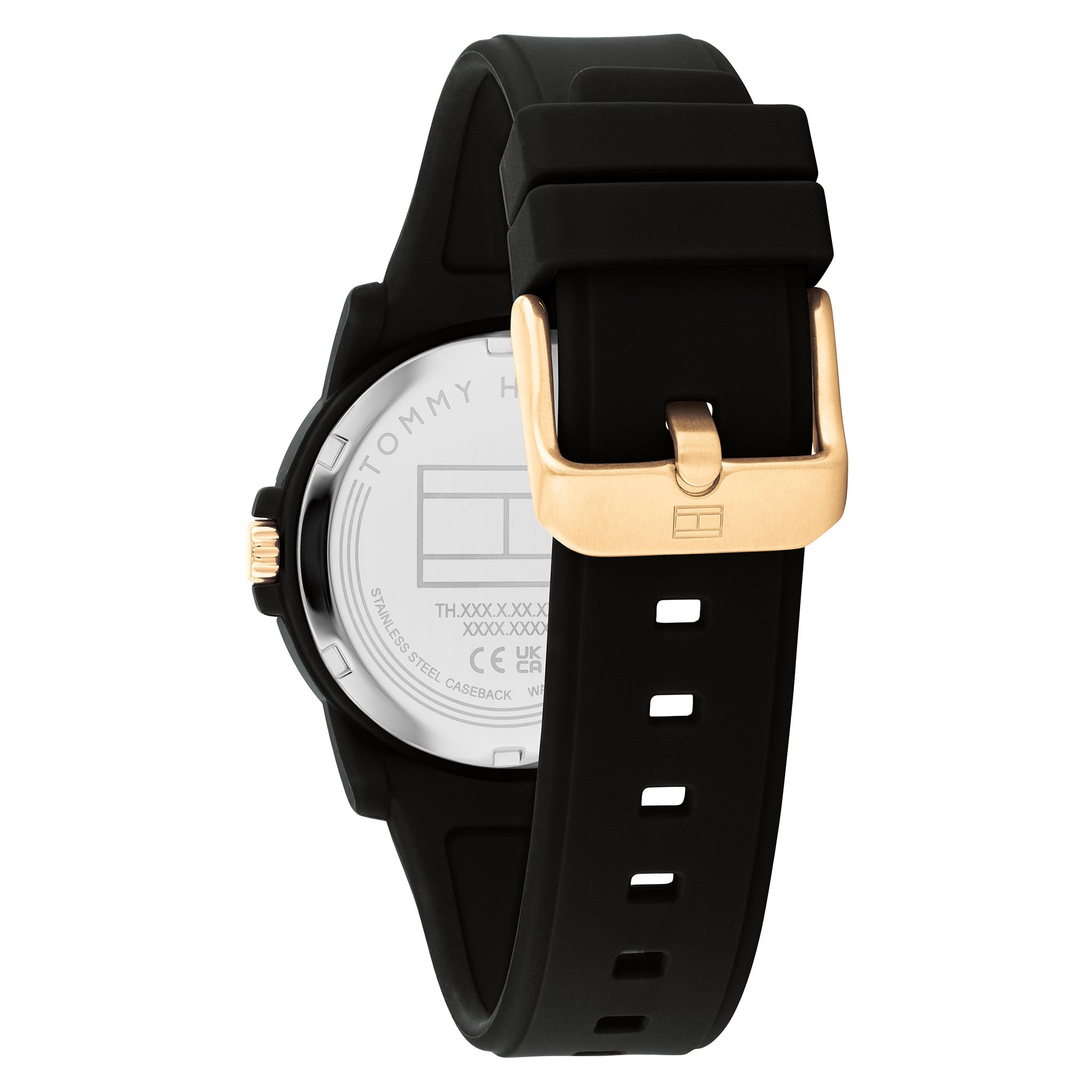 Tommy Hilfiger Silicone Black Dial Women's Watch - 1782688
