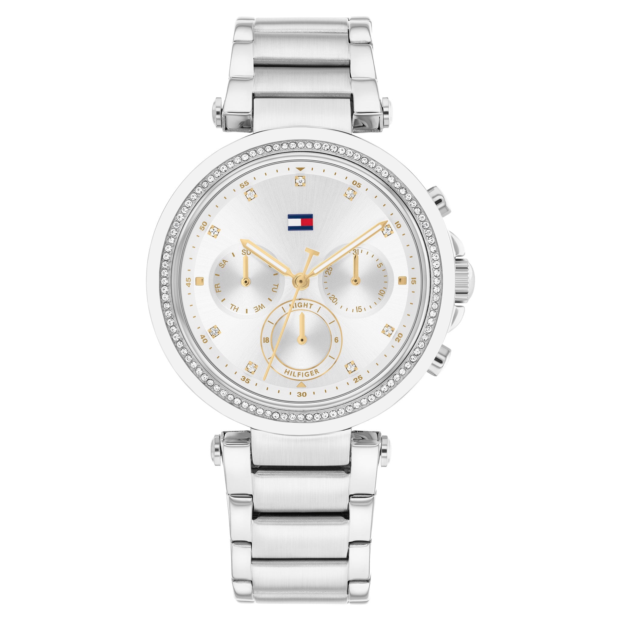 Tommy Hilfiger Stainless Steel Silver White Dial Multi-function Women's Watch - 1782701