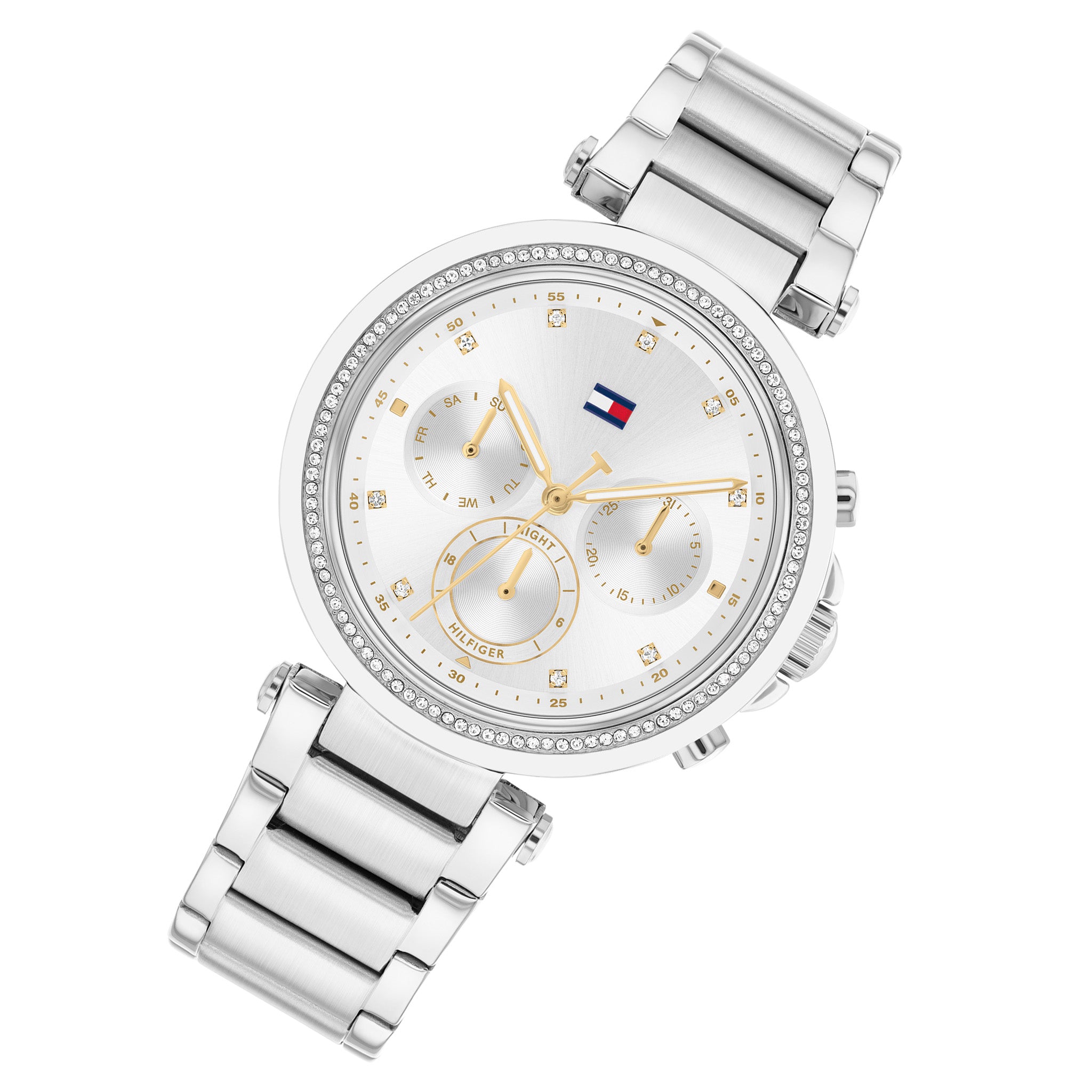 Tommy Hilfiger Stainless Steel Silver White Dial Multi-function Women's Watch - 1782701