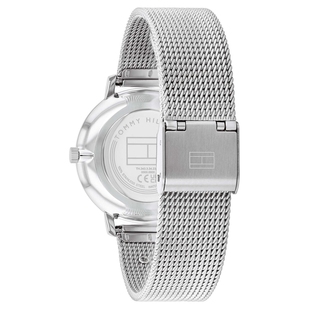 Tommy Hilfiger Silver Steel Mesh Blue Dial Women's Watch - 1782738