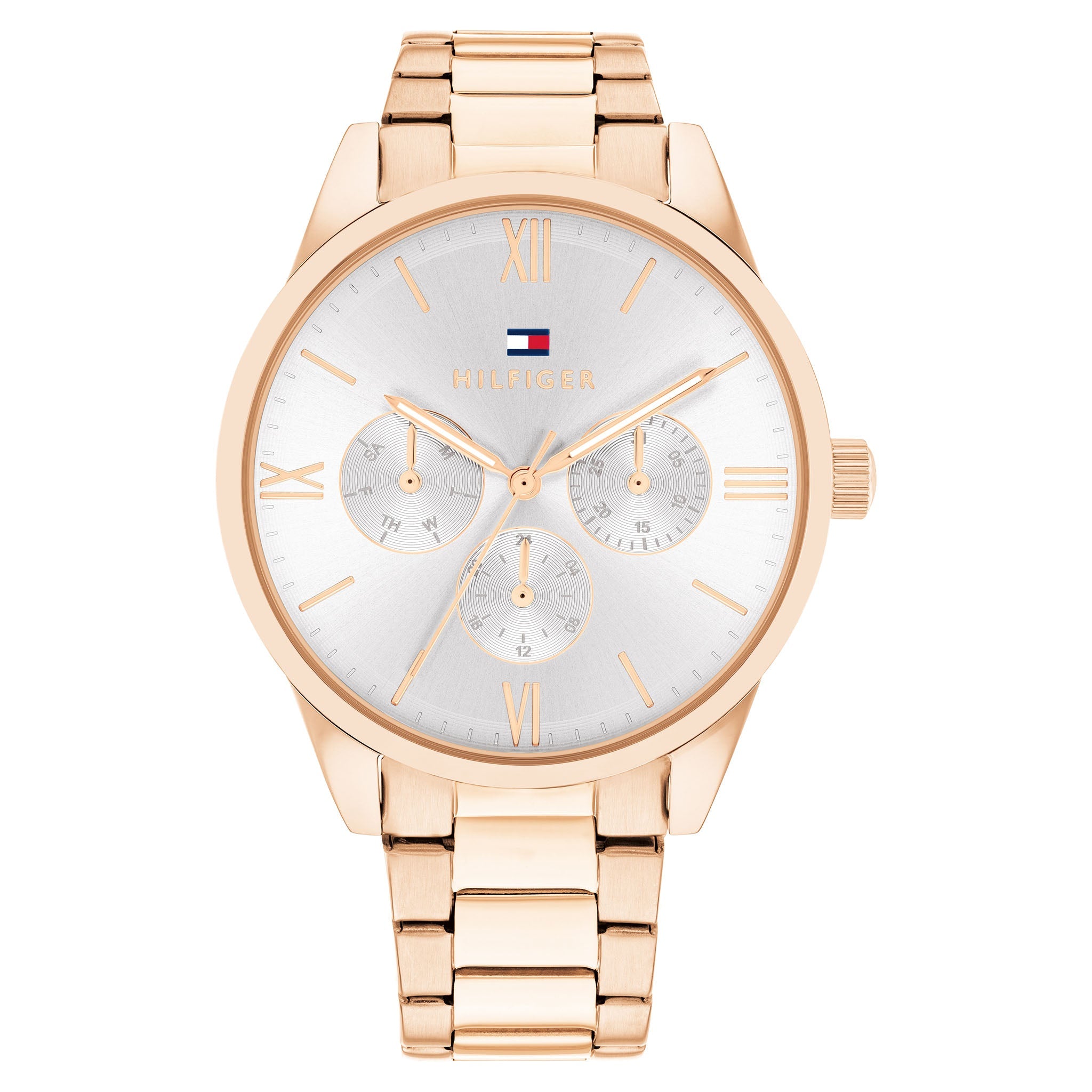 Tommy Hilfiger Rose Gold Steel Grey Dial Multi-function Women's Watch - 1782747