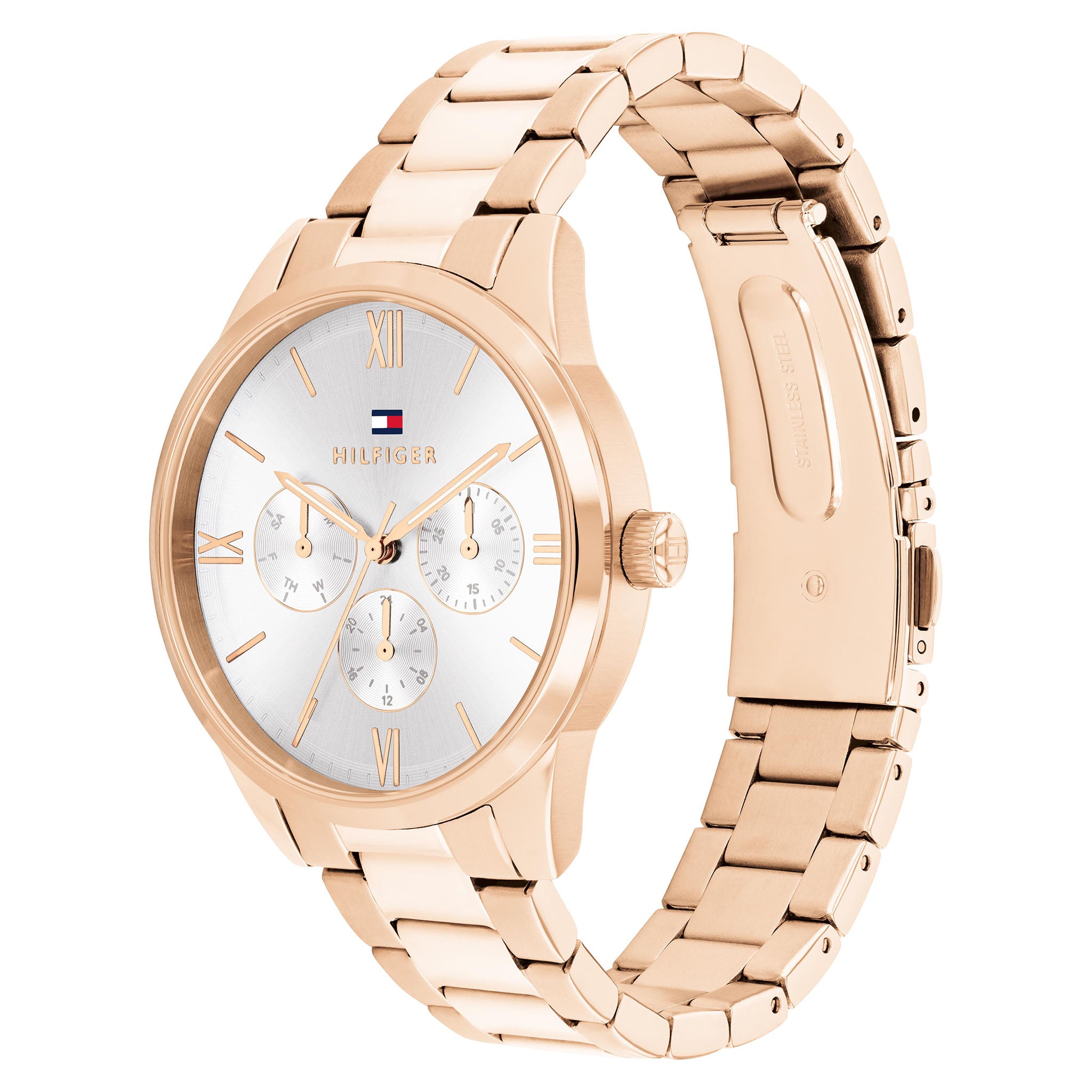 Tommy Hilfiger Rose Gold Steel Grey Dial Multi-function Women's Watch - 1782747