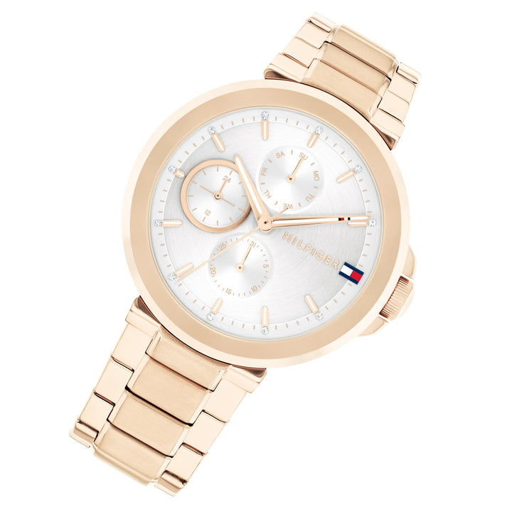 Tommy Hilfiger Carnation Gold Steel Silver White Dial Multi-function Women's Watch - 1782756