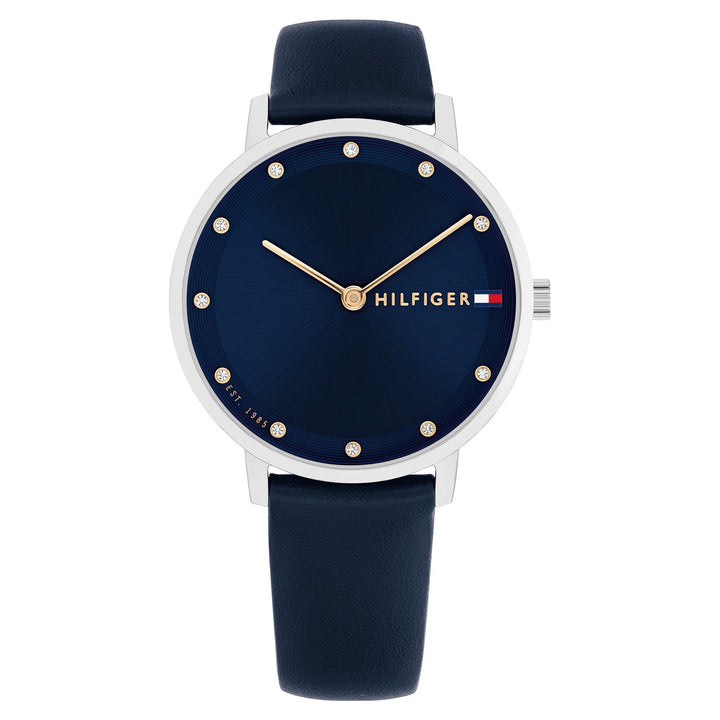 Tommy Hilfiger Pippa Navy Leather Navy Dial Basic Slim Women's - 1782764