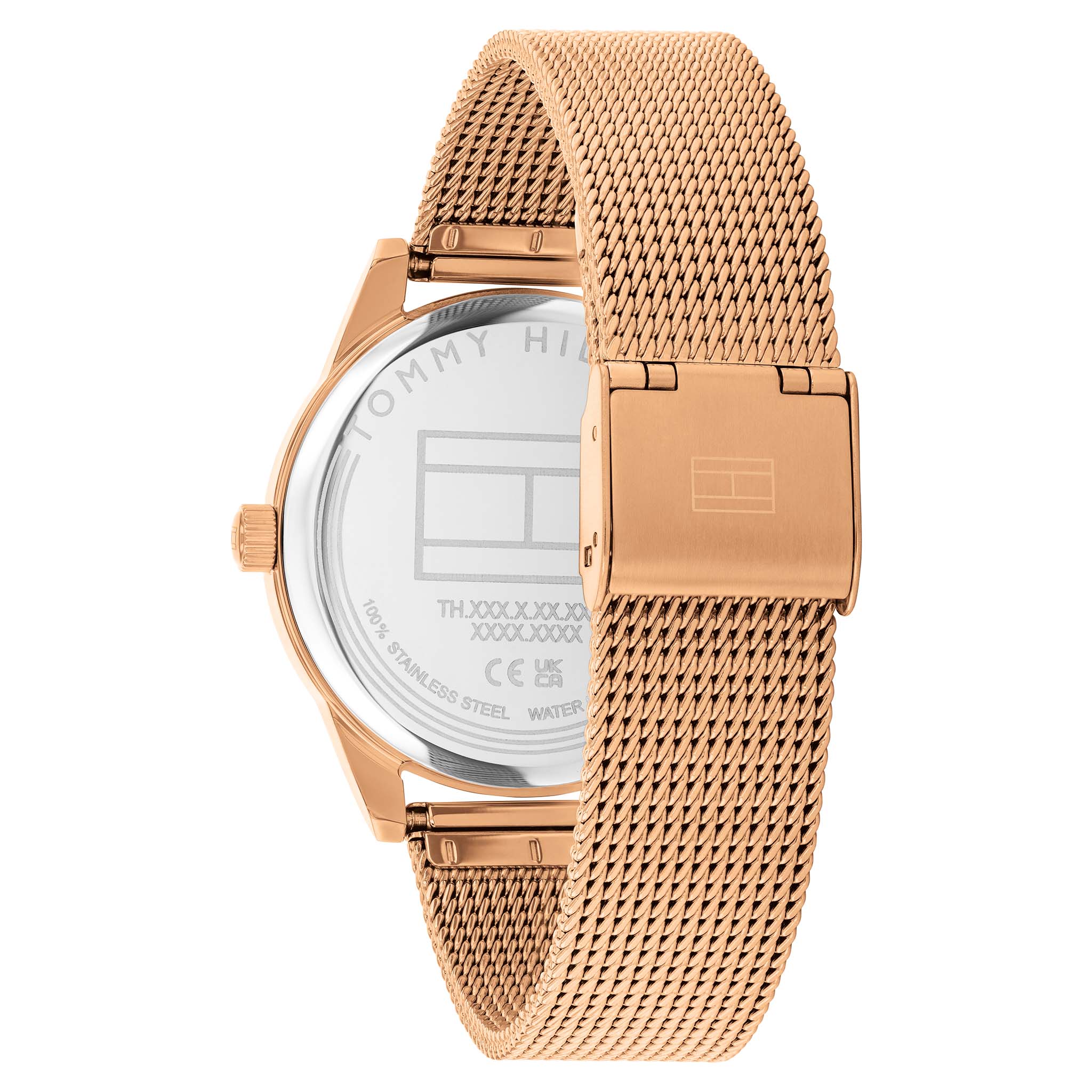 Tommy Hilfiger Rose Gold Steel Mesh Green Dial Multi-function Women's Watch - 1782770