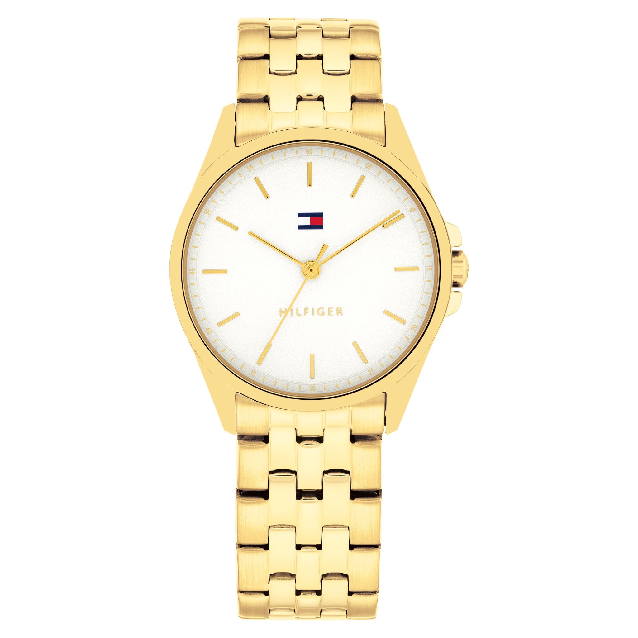 Tommy Hilfiger Gold Steel White Dial Women's Watch - 1782773