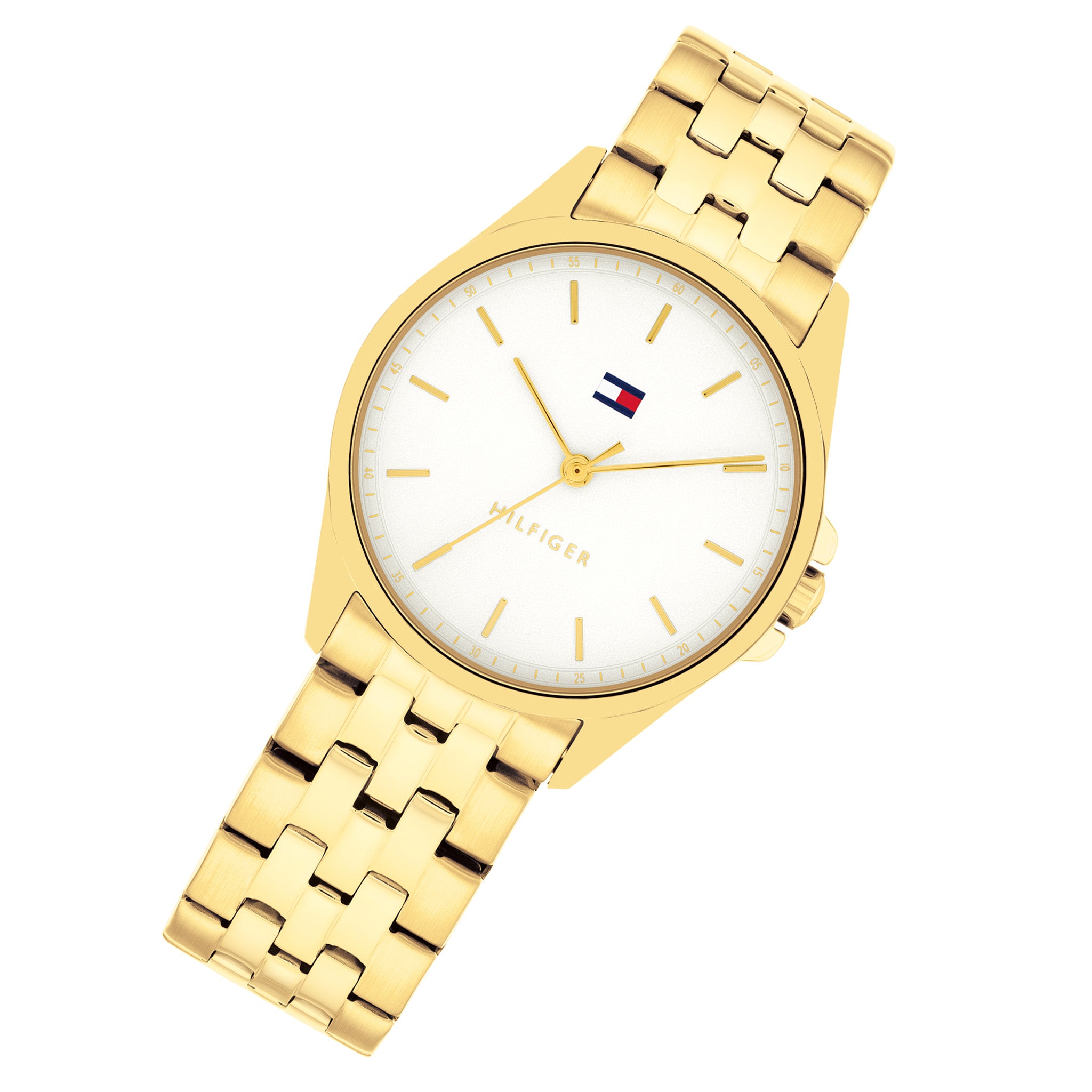Tommy Hilfiger Gold Steel White Dial Women's Watch - 1782773