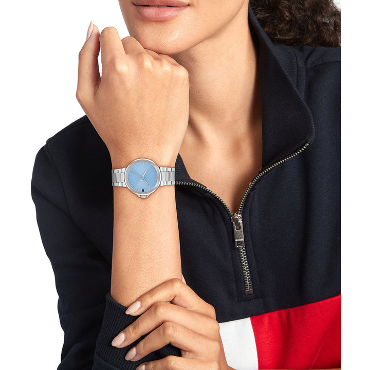 Tommy Hilfiger Stainless Steel Blue Dial Women's Watch - 1782777
