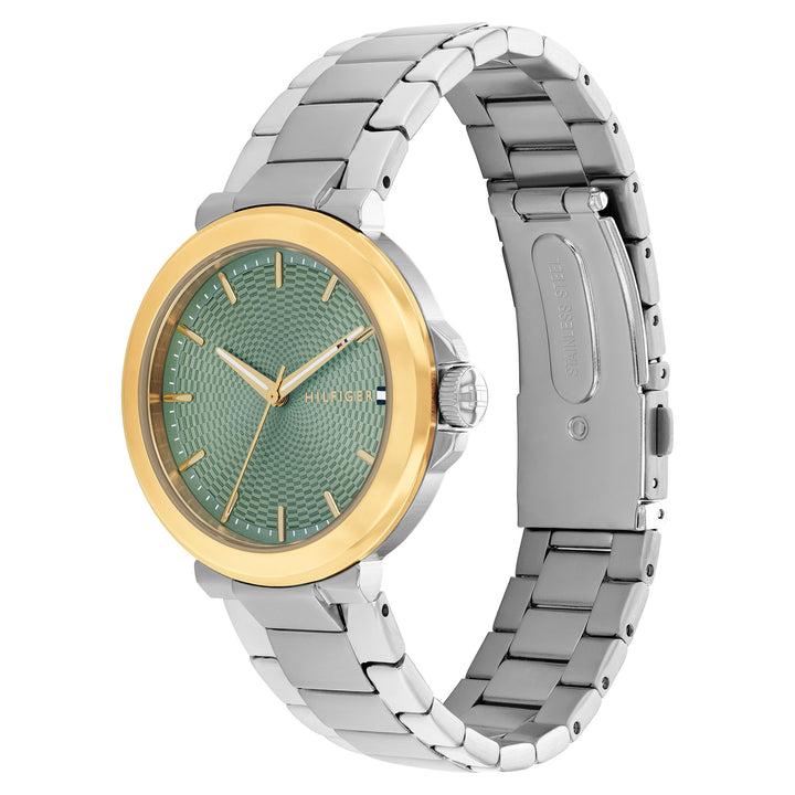 Tommy Hilfiger Stainless Steel Green Dial Women's Watch - 1782778