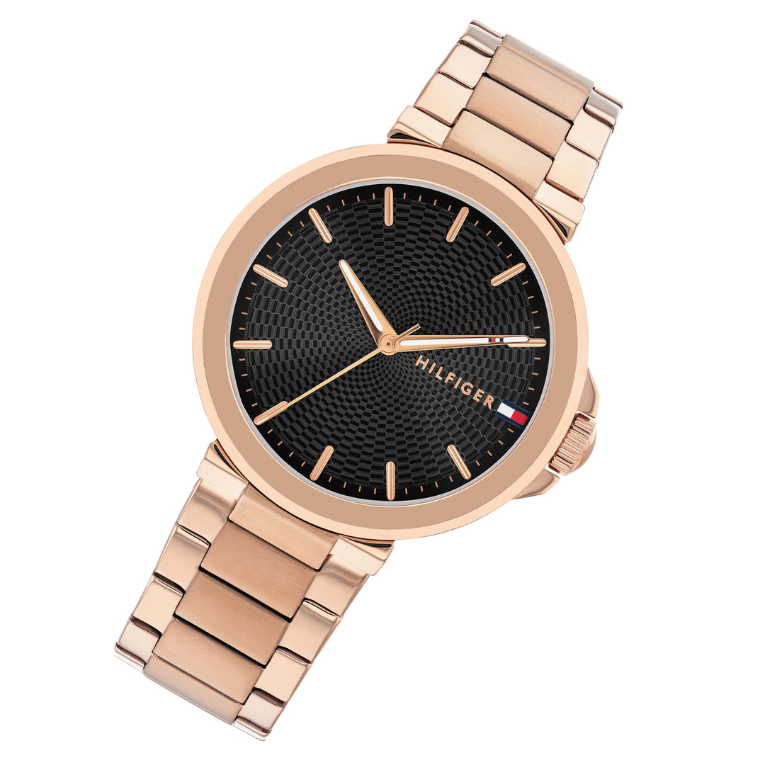 Tommy Hilfiger Carnation Gold Steel Black Dial Women's Watch - 1782780