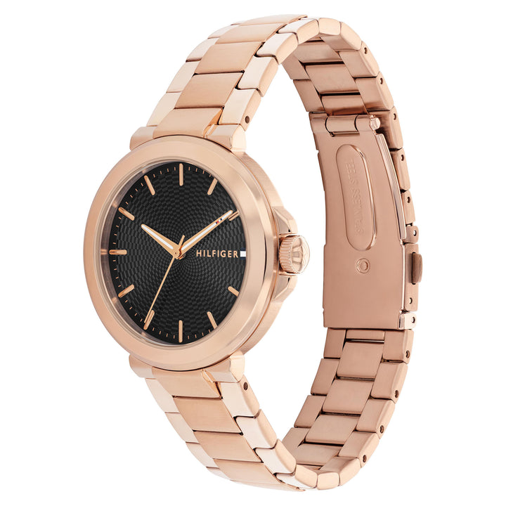 Tommy Hilfiger Carnation Gold Steel Black Dial Women's Watch - 1782780