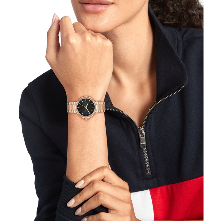 Tommy Hilfiger Carnation Gold Steel Black Dial Women's Watch - 1782780
