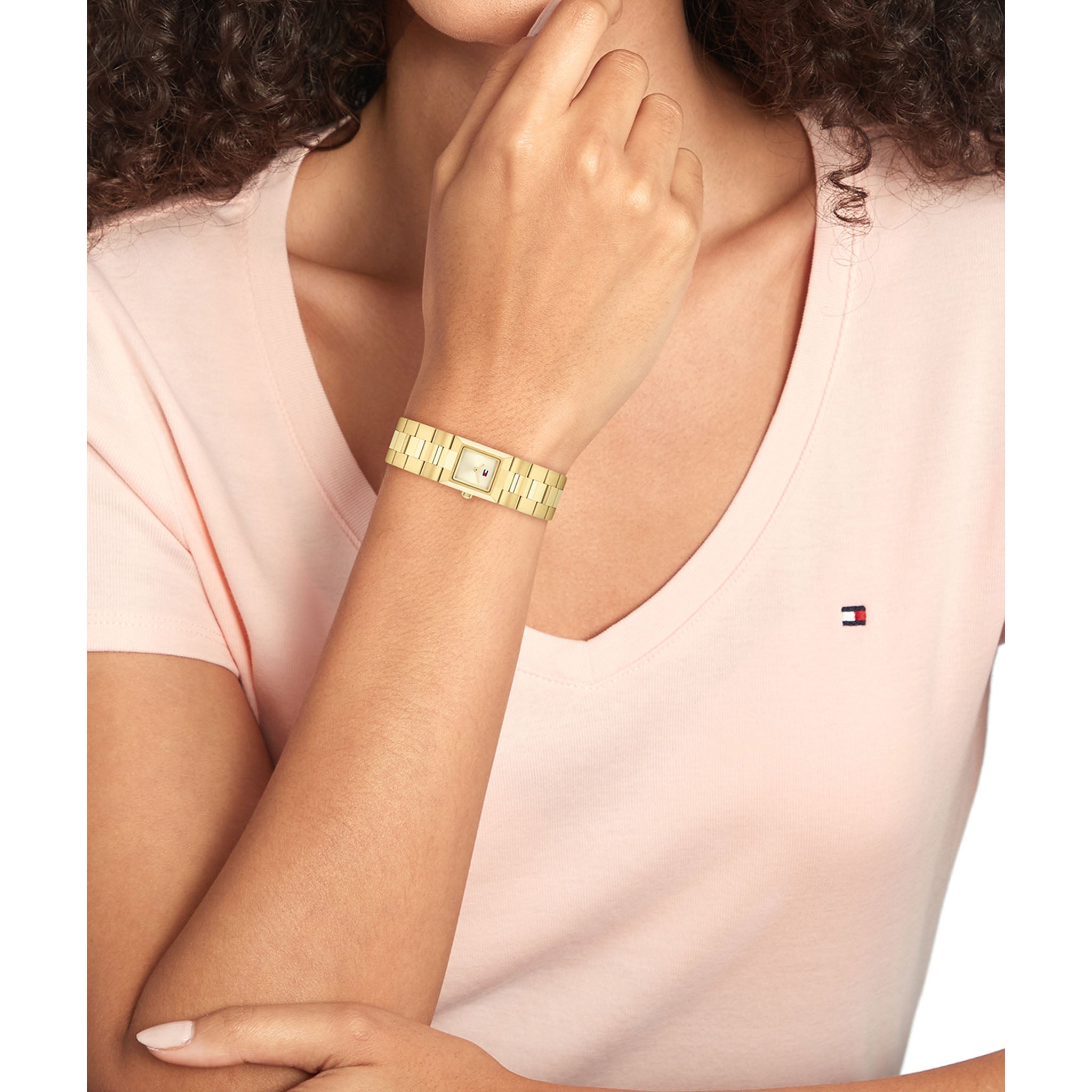 Tommy Hilfiger Gold Steel Light Champagne Dial Women's Watch - 1782787