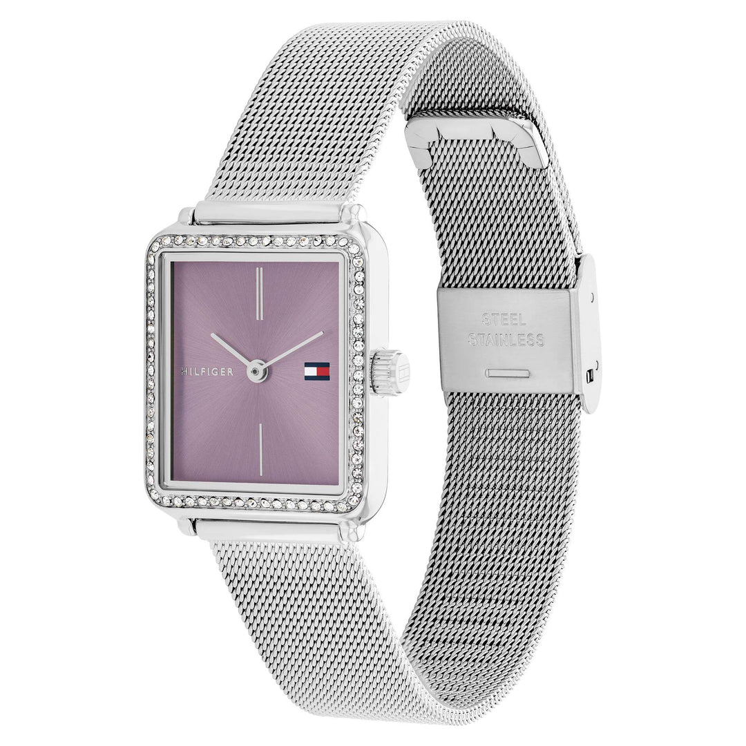 Tommy Hilfiger Stainless Steel Mesh Purple Dial Women's Watch - 1782790