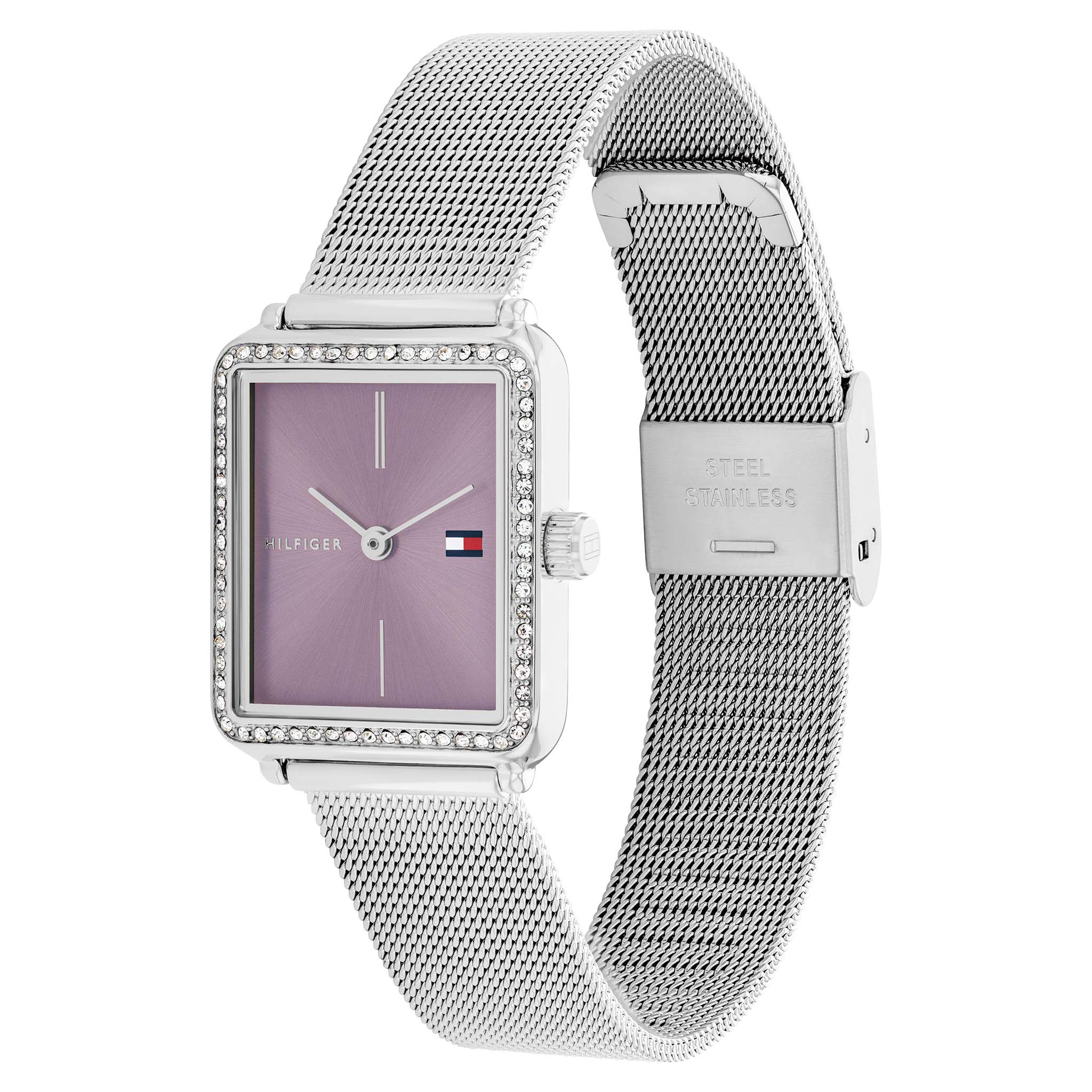Tommy Hilfiger Stainless Steel Mesh Purple Dial Women's Watch - 1782790