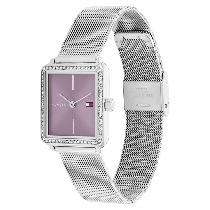 Tommy Hilfiger Stainless Steel Mesh Purple Dial Women's Watch - 1782790