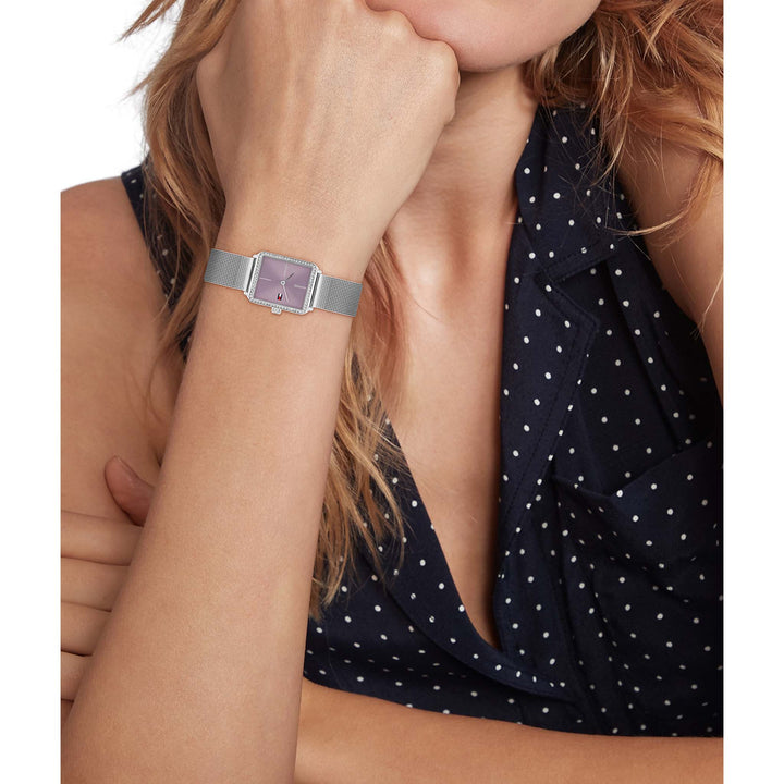 Tommy Hilfiger Stainless Steel Mesh Purple Dial Women's Watch - 1782790