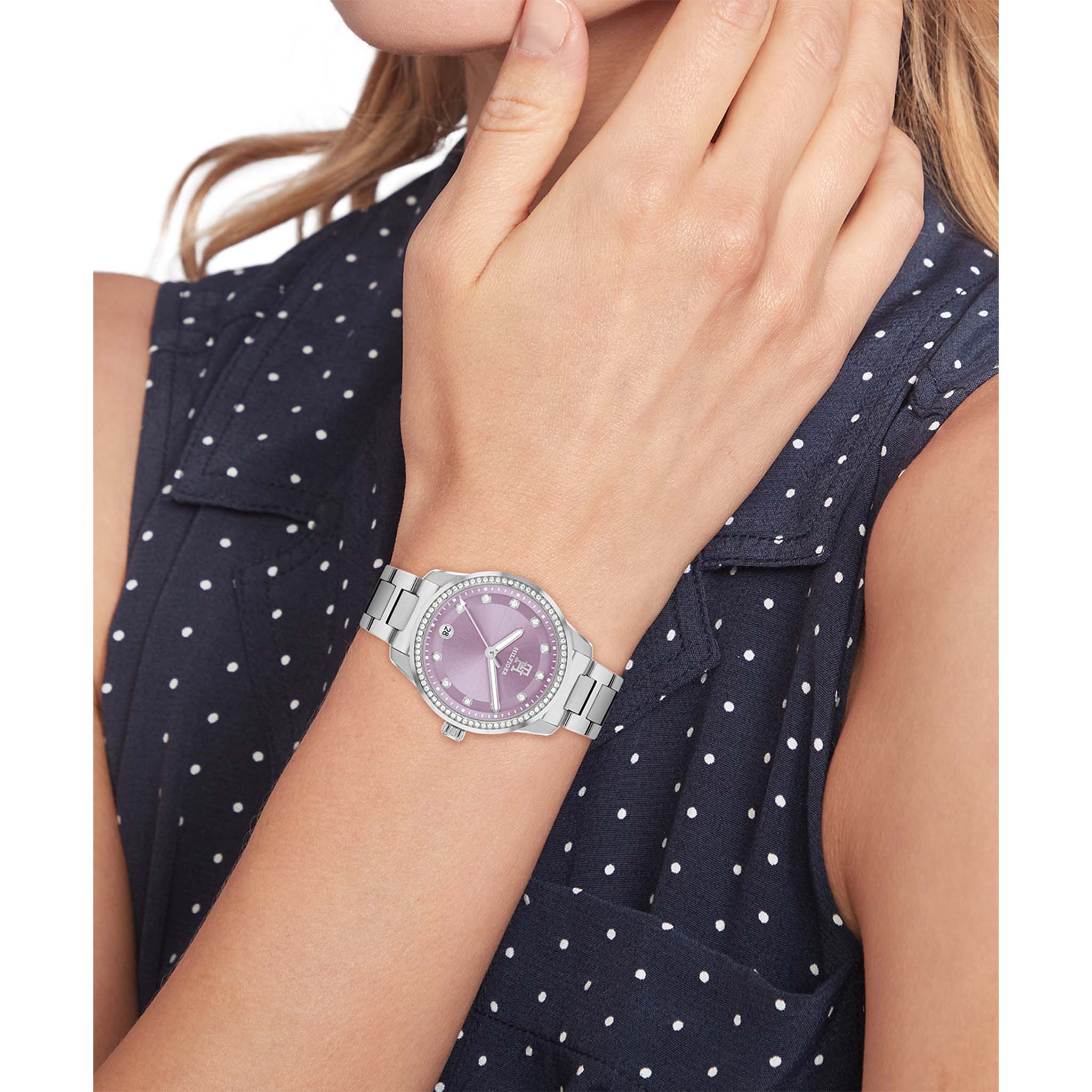 Tommy Hilfiger Stainless Steel Lavender Dial Women's Watch - 1782793
