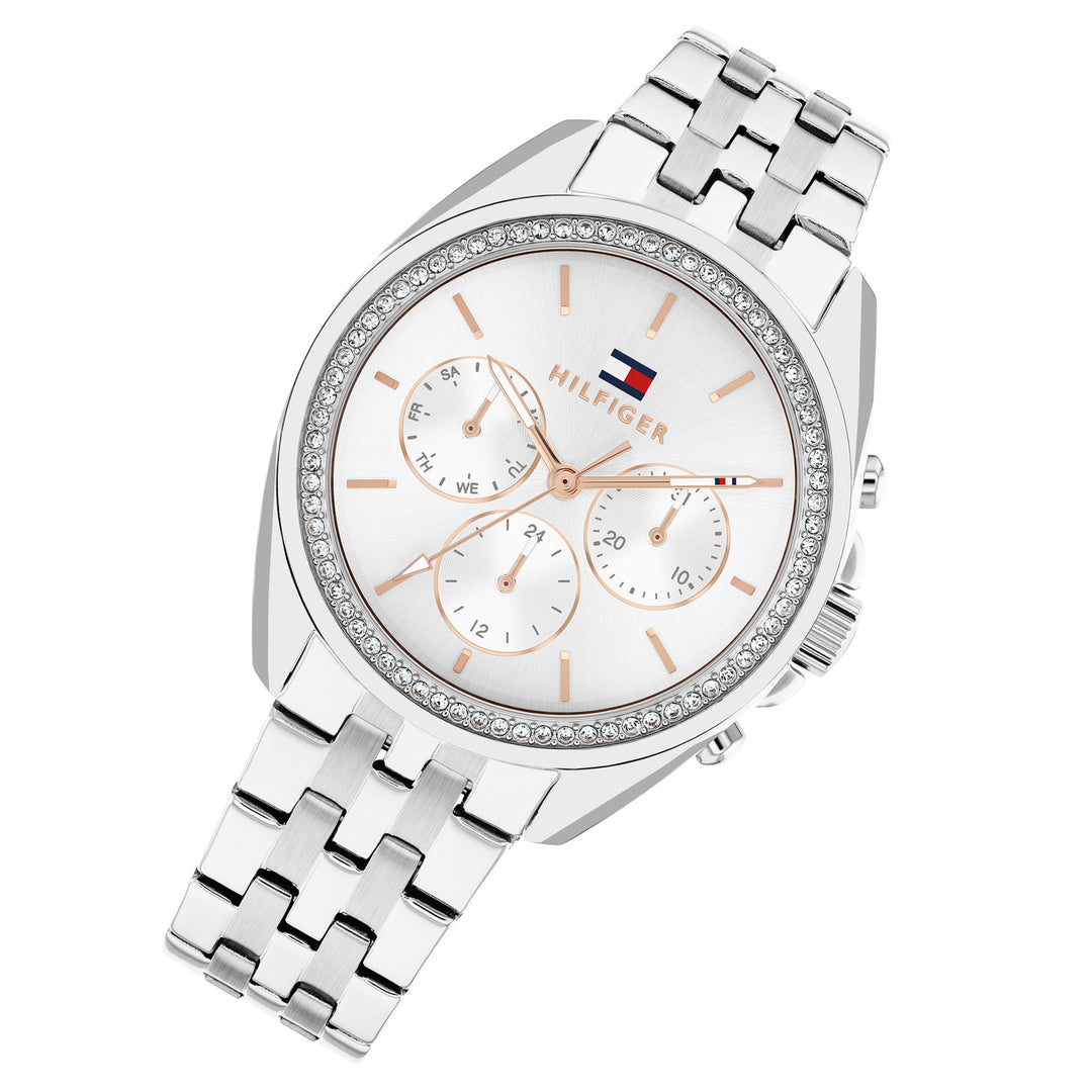 Tommy Hilfiger Stainless Steel Silver Dial Multi-function Women's Watch - 1782802