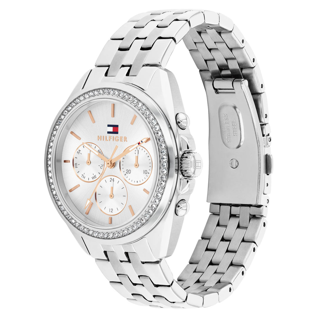 Tommy Hilfiger Stainless Steel Silver Dial Multi-function Women's Watch - 1782802
