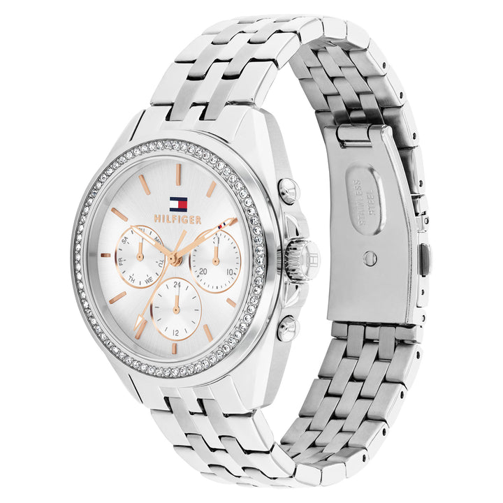Tommy Hilfiger Stainless Steel Silver Dial Multi-function Women's Watch - 1782802