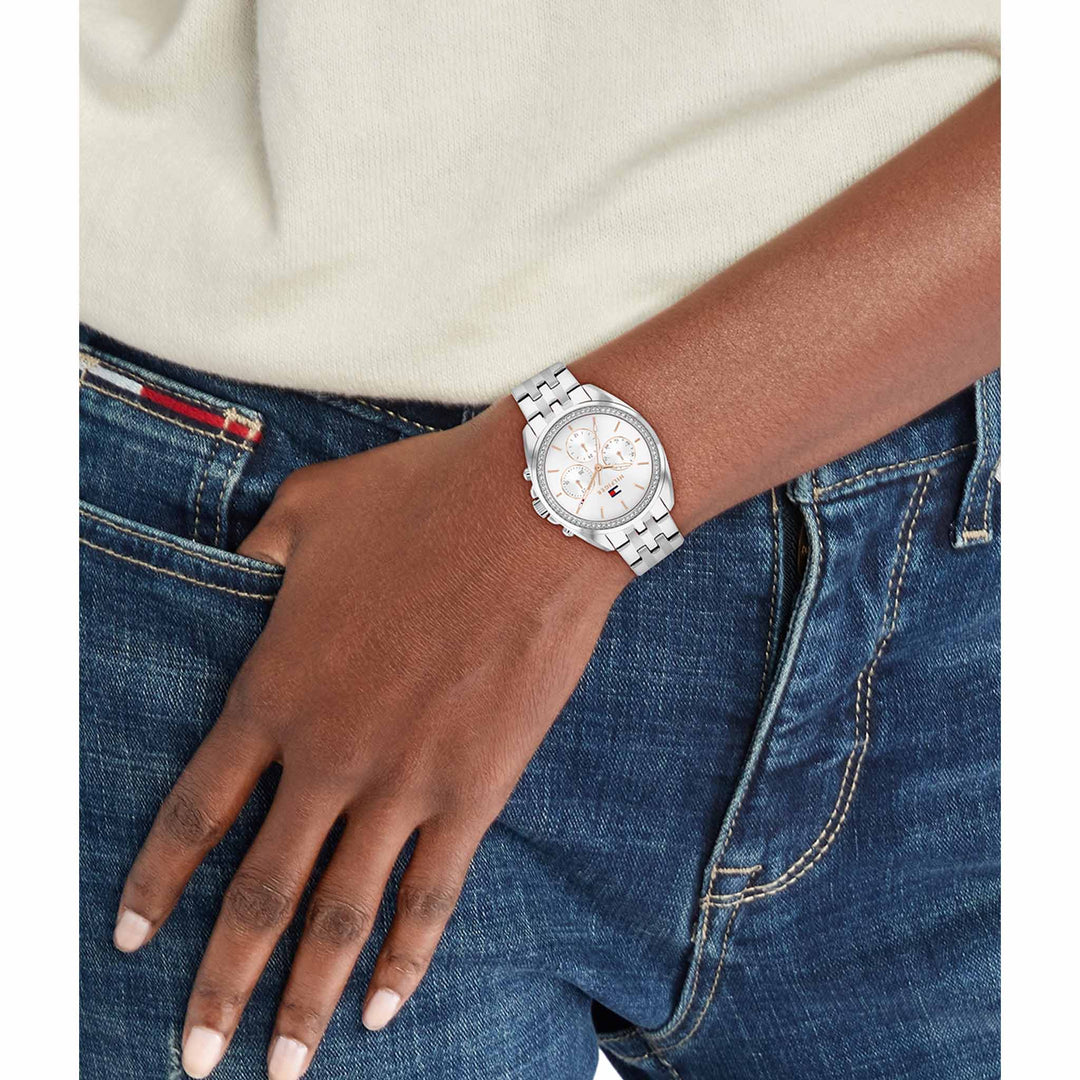 Tommy Hilfiger Stainless Steel Silver Dial Multi-function Women's Watch - 1782802
