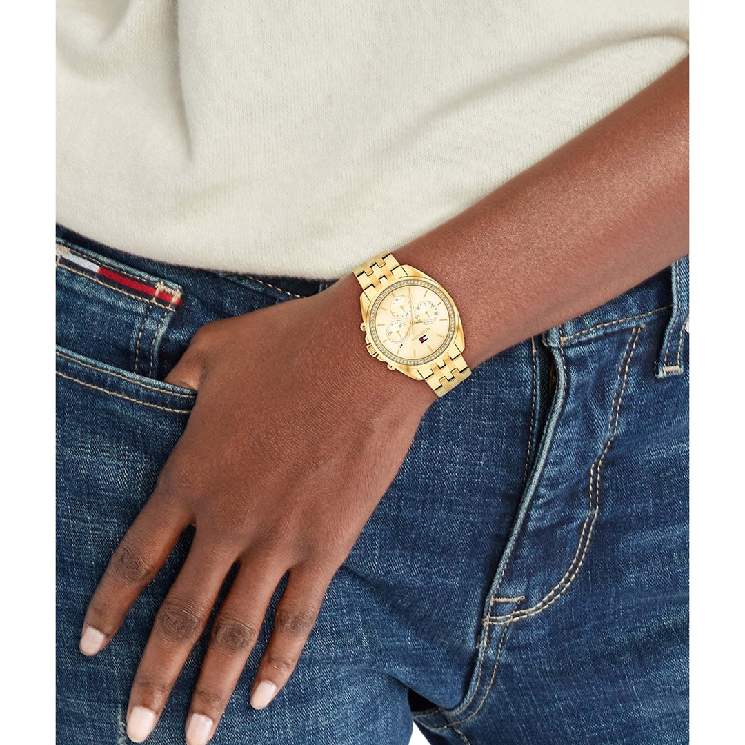 Tommy Hilfiger Gold Steel Multi-function Women's Watch - 1782803