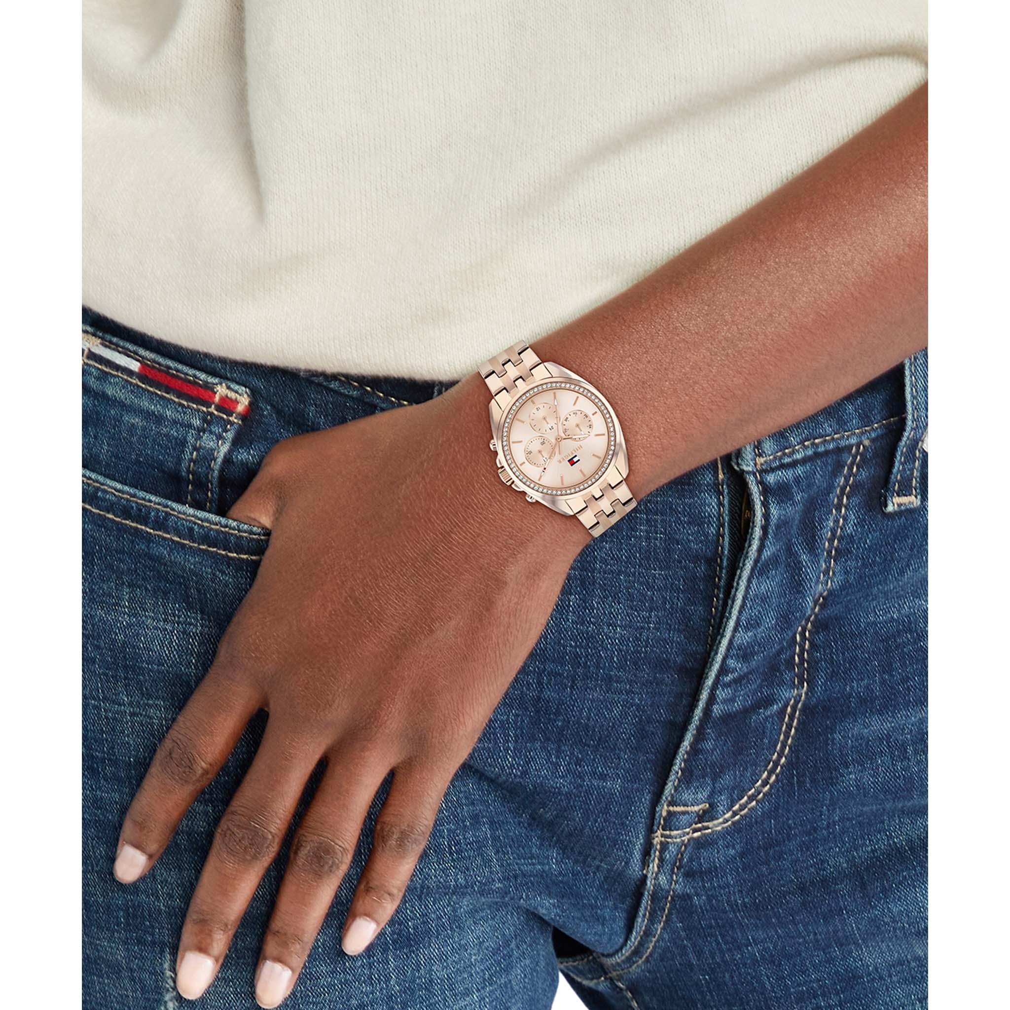 Tommy Hilfiger Carnation Gold Steel Multi-function Women's Watch - 1782804