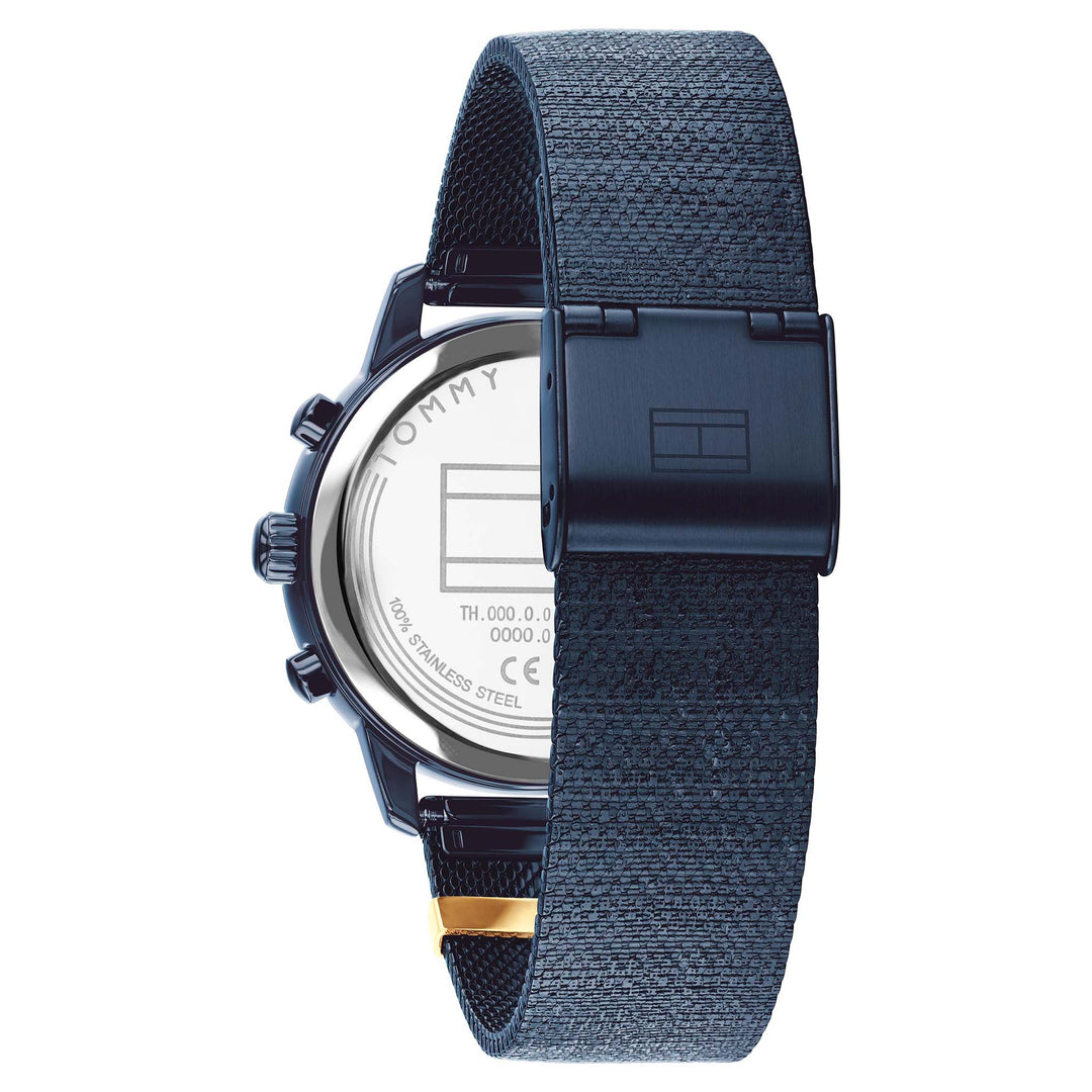 Tommy Hilfiger Blue Steel Mesh & Gold Steel Blue Dial Multi-function Women's Watch - 1782809