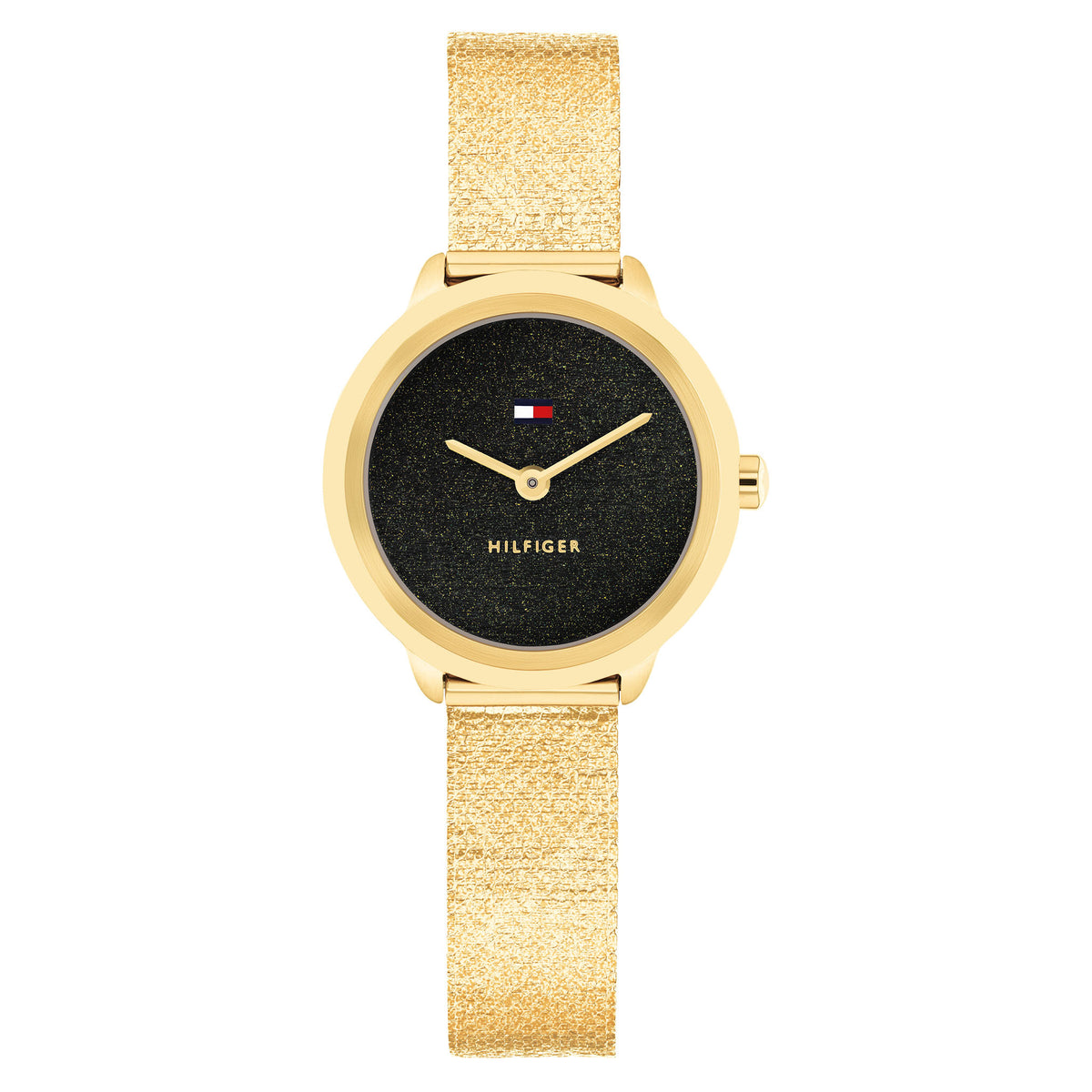 Tommy Hilfiger Gold Steel Black Dial Women's Watch - 1782813