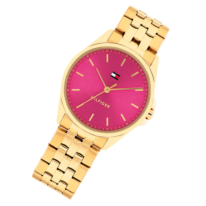 Tommy Hilfiger Gold Steel Pink Dial Women's Watch - 1782854