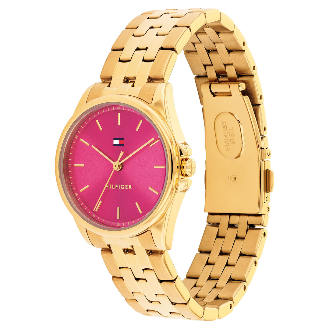 Tommy Hilfiger Gold Steel Pink Dial Women's Watch - 1782854
