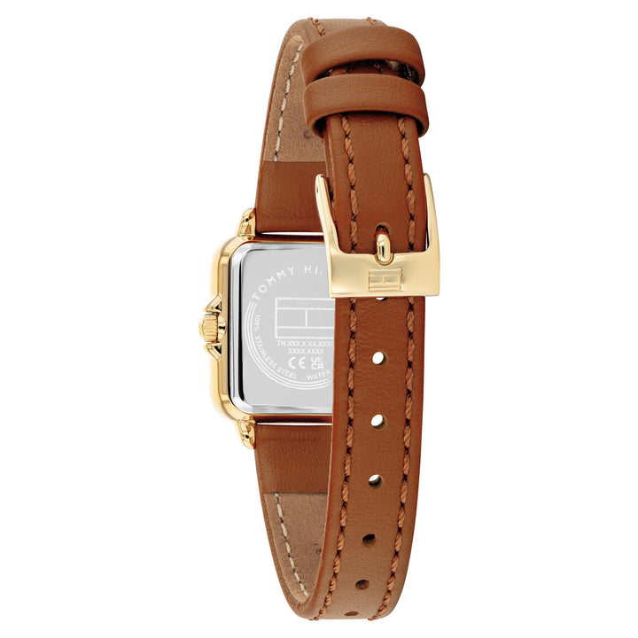 Tommy Hilfiger Tan Leather Silver White Dial Women's Watch - 1782859