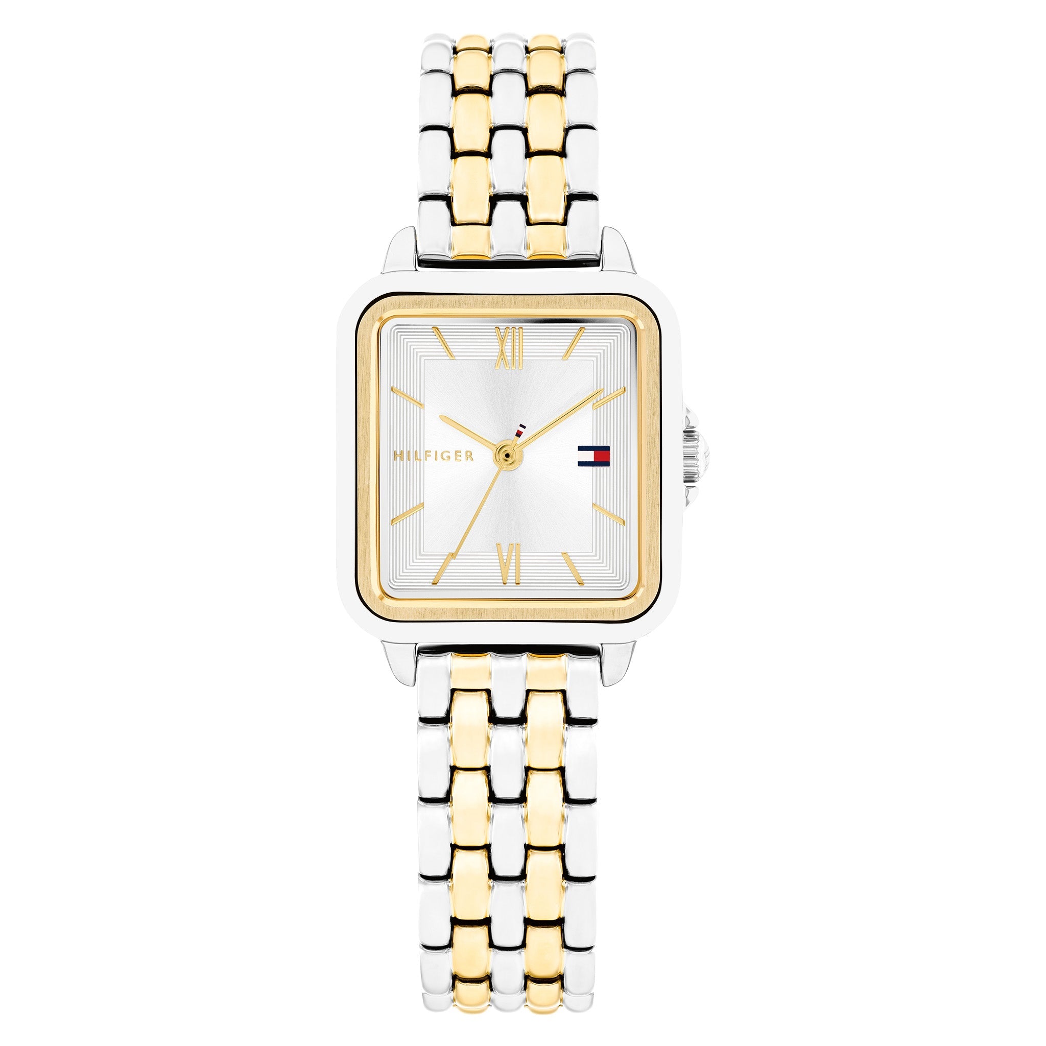 Tommy Hilfiger Two-Tone Steel Silver White Dial Women's Watch - 1782861