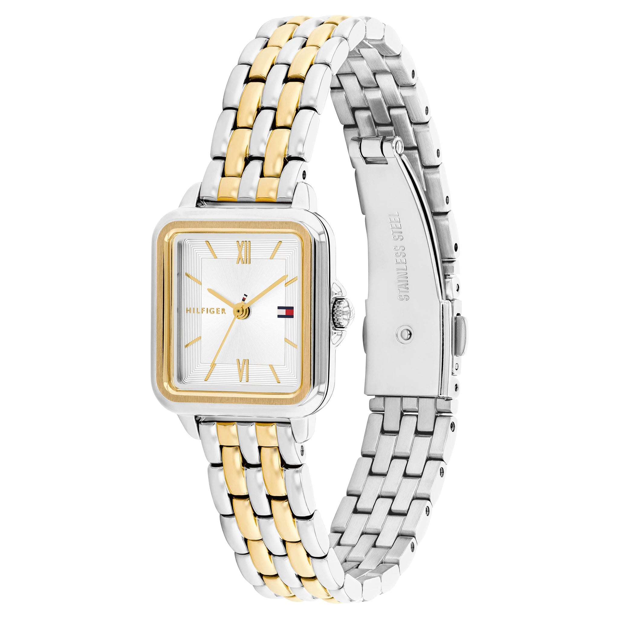 Tommy Hilfiger Two-Tone Steel Silver White Dial Women's Watch - 1782861