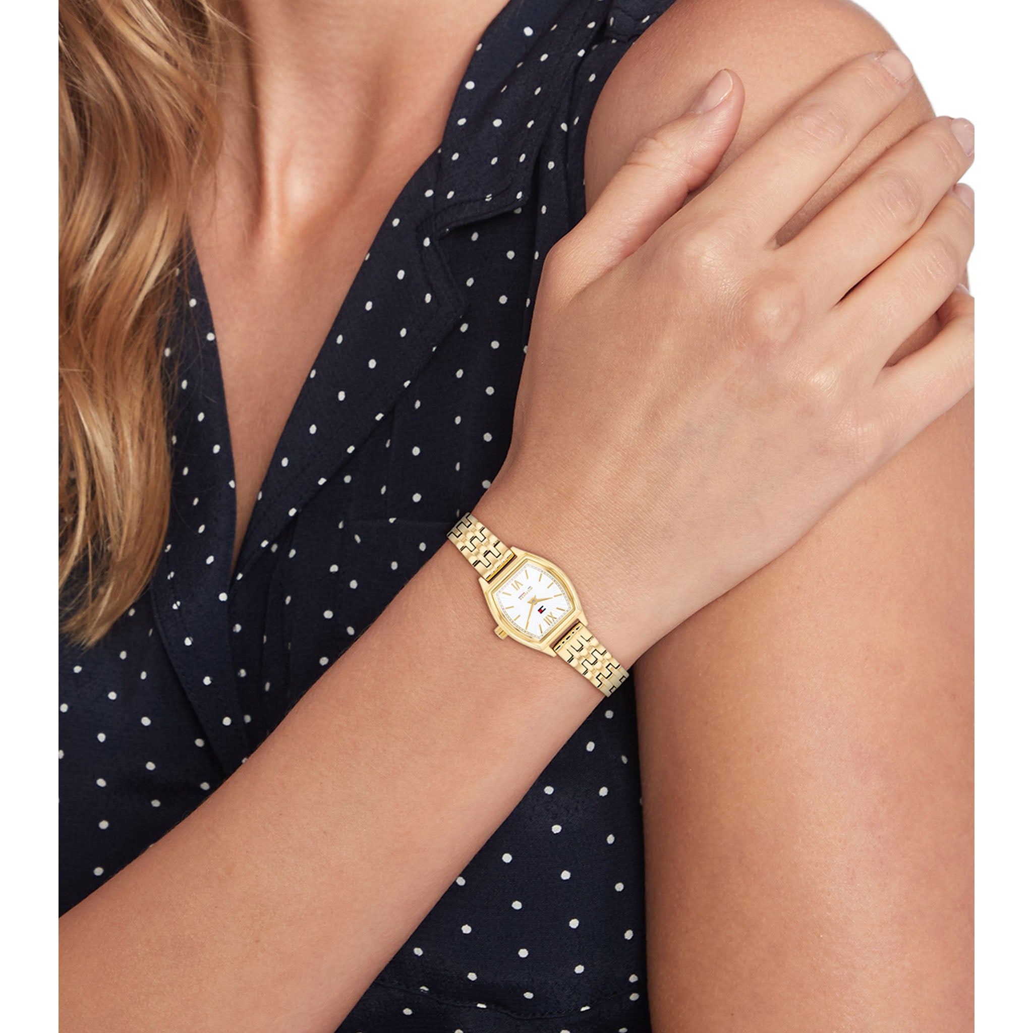 Tommy Hilfiger Gold Steel White Dial Women's Watch - 1782870