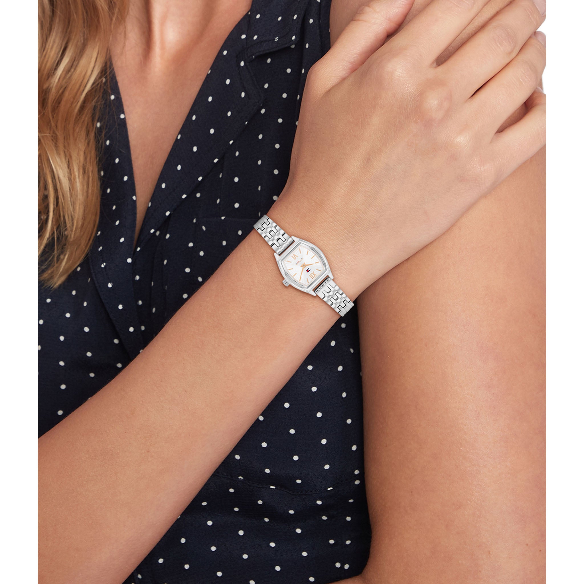 Tommy Hilfiger Stainless Steel Silver White Dial Women's Watch - 1782872