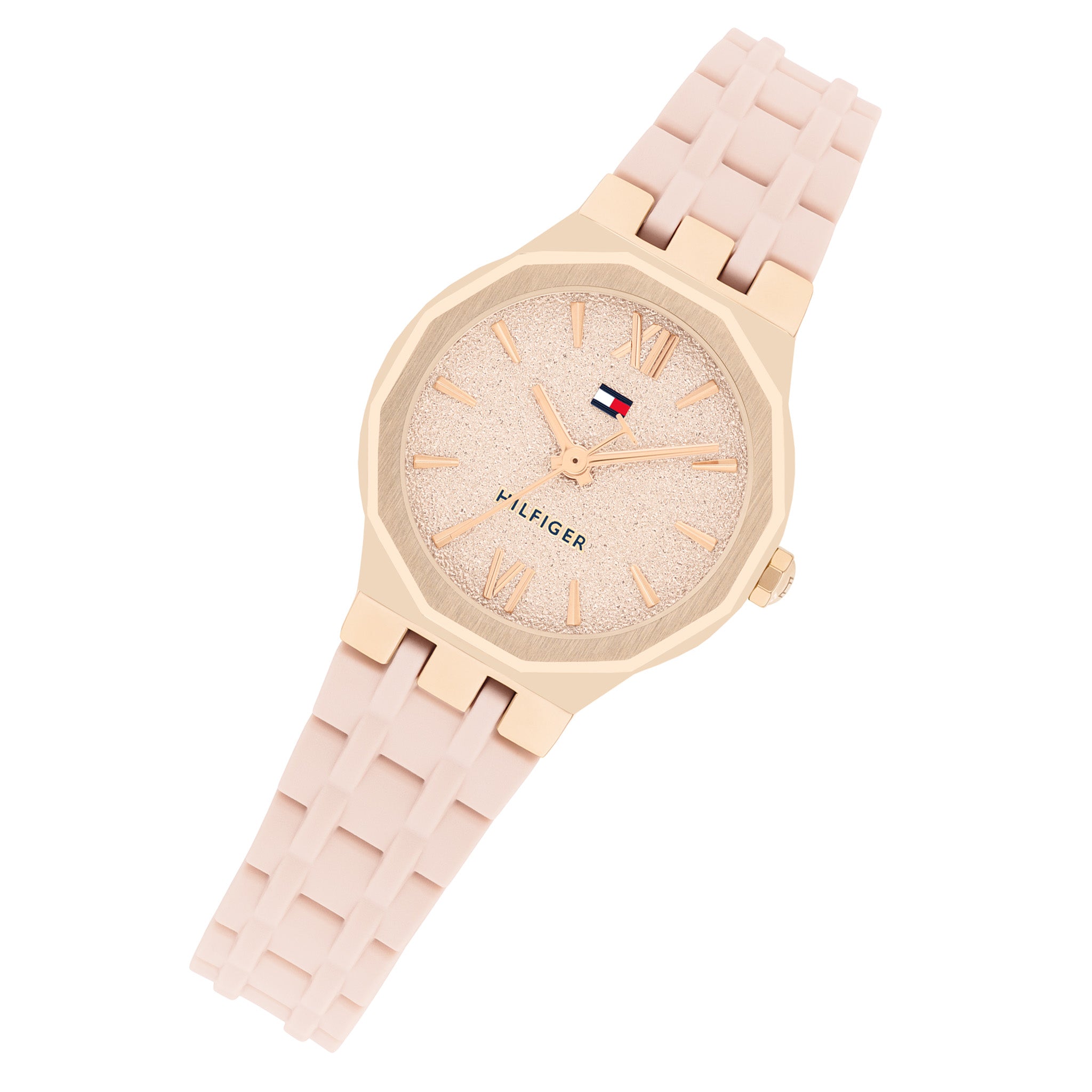 Tommy Hilfiger Blush Silicone Carnation Gold Dial Women's Watch - 1782884